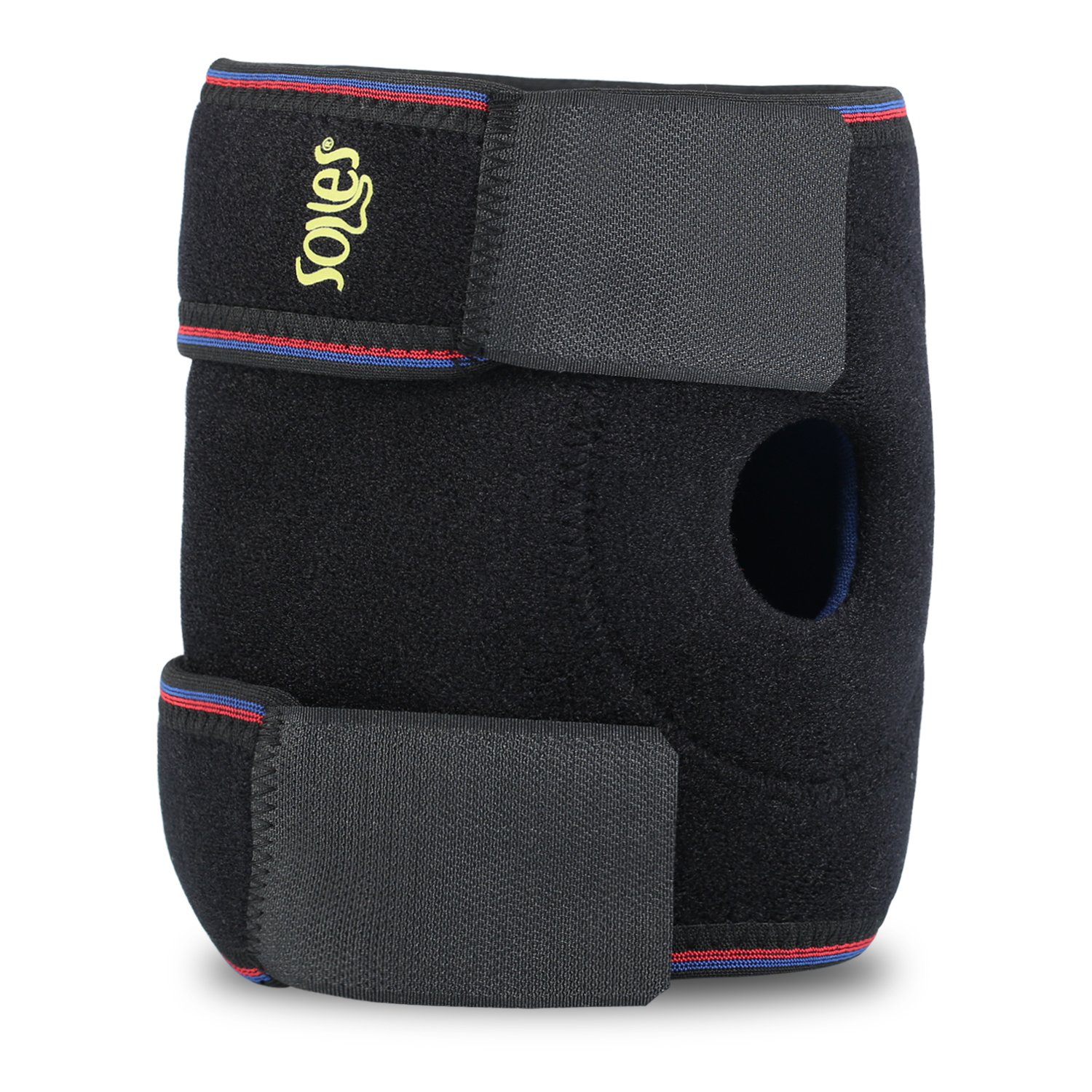 SOLES Tutore di Sostegno per Ginocchio Open Patella Regolabile & Durata Massima – Incredibilmente Confortevole, Creato in Neoprene Traspirante – Tutore a Compressione Senza Sudore Per Comfort