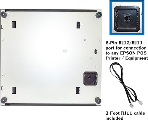 Miniatura 6 de Cajón de efectivo ligero y duradero con conexión RJ12 POS, 2 llaves incluidas por SciencePurchase Black