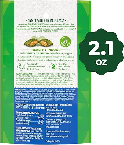 Miniatura 2 de Greenies Feline Smartbites - Golosinas saludables para gatos de interior, sabor a atún, paquete de 2.1 onzas