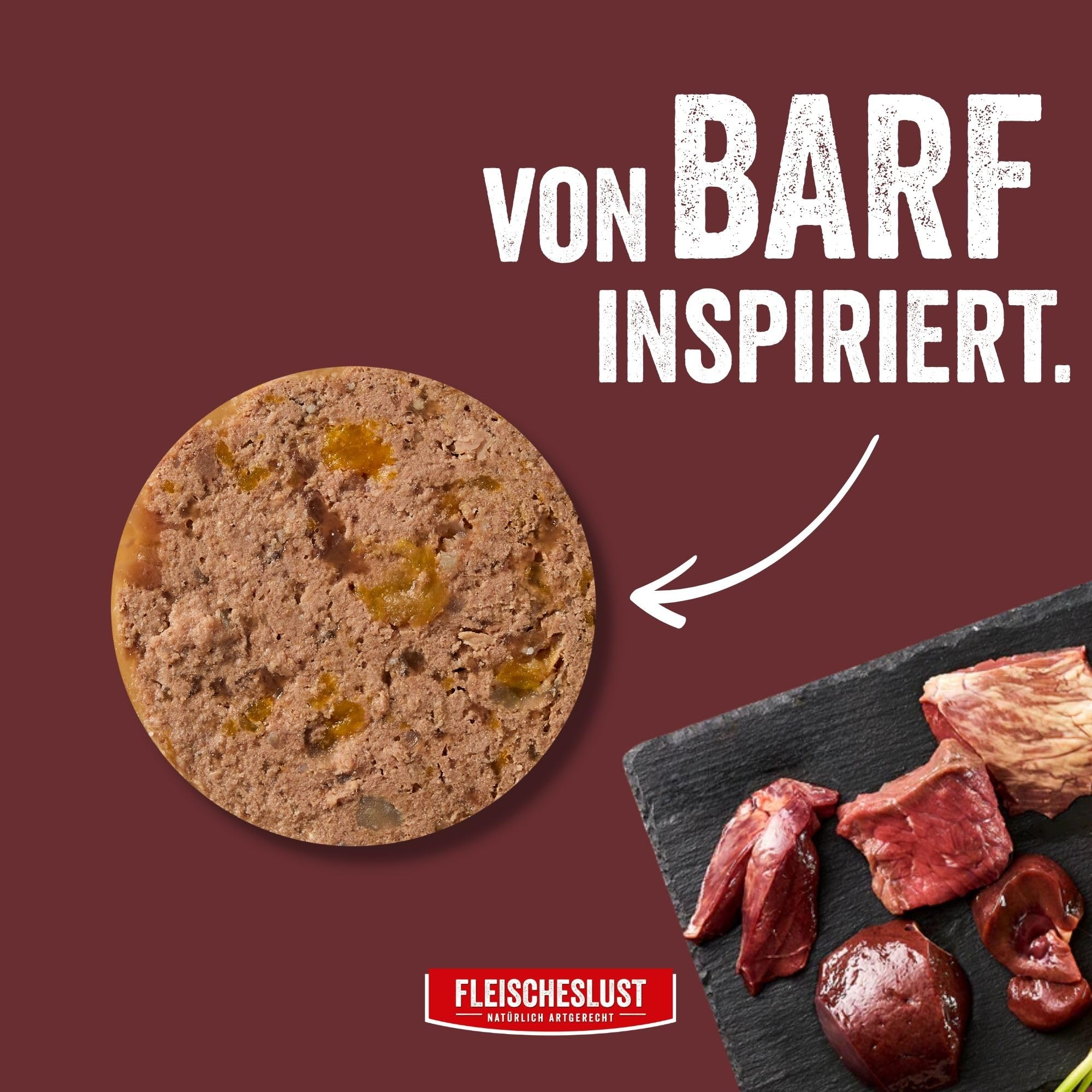 Fleischeslust Hundewurst, Purer Büffel mit Kürbis als Futterbox (6x800g), Sensitive Nassfutter-Wurst schnittfest & getreidefrei, Hundefutter für ausgewachsene Hunde