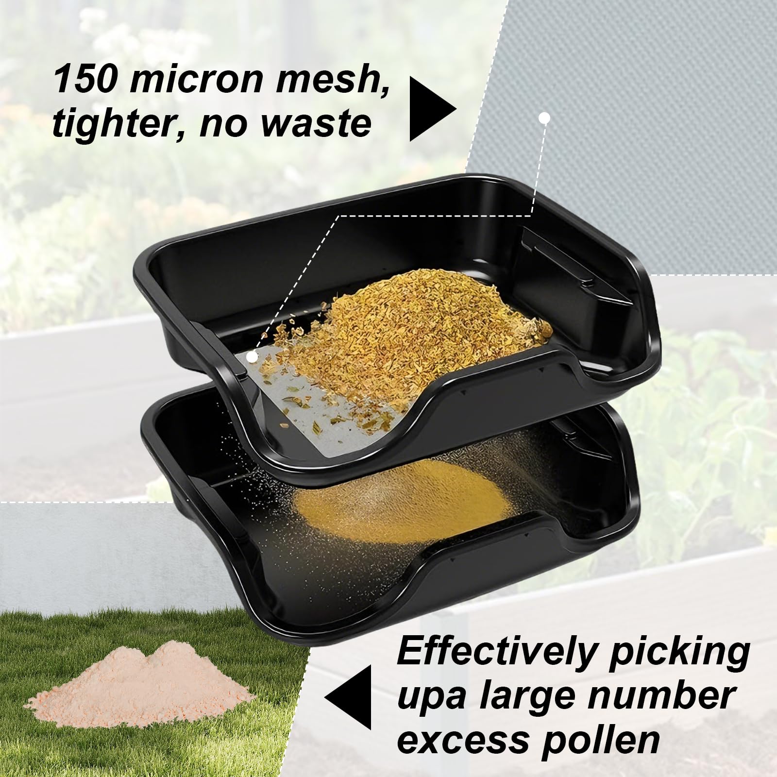 Kit Trim Bin Pro, Tamis à Pollen de 150 microns avec 2 Ciseaux et Une Brosse, loupe, Plateau de tri Ergonomique, bac de tri, Plateau de tri pour Pollen et Herbes