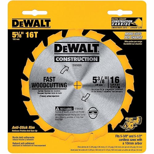 Miniatura 2 de DEWALT Hoja de sierra circular, 5 38 pulgadas, 16 dientes, corte de madera (DW9055)