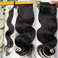 Vista 4 de WENYU Extensión de cabello humano ondulado para mujeres negras, con pasta mágica envolvente, cola de caballo para mujeres negras, extensiones