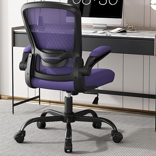 Silla de oficina silla de escritorio ergonómica con soporte lumbar ajustable silla de computadora de malla de respaldo alto con reposabrazos