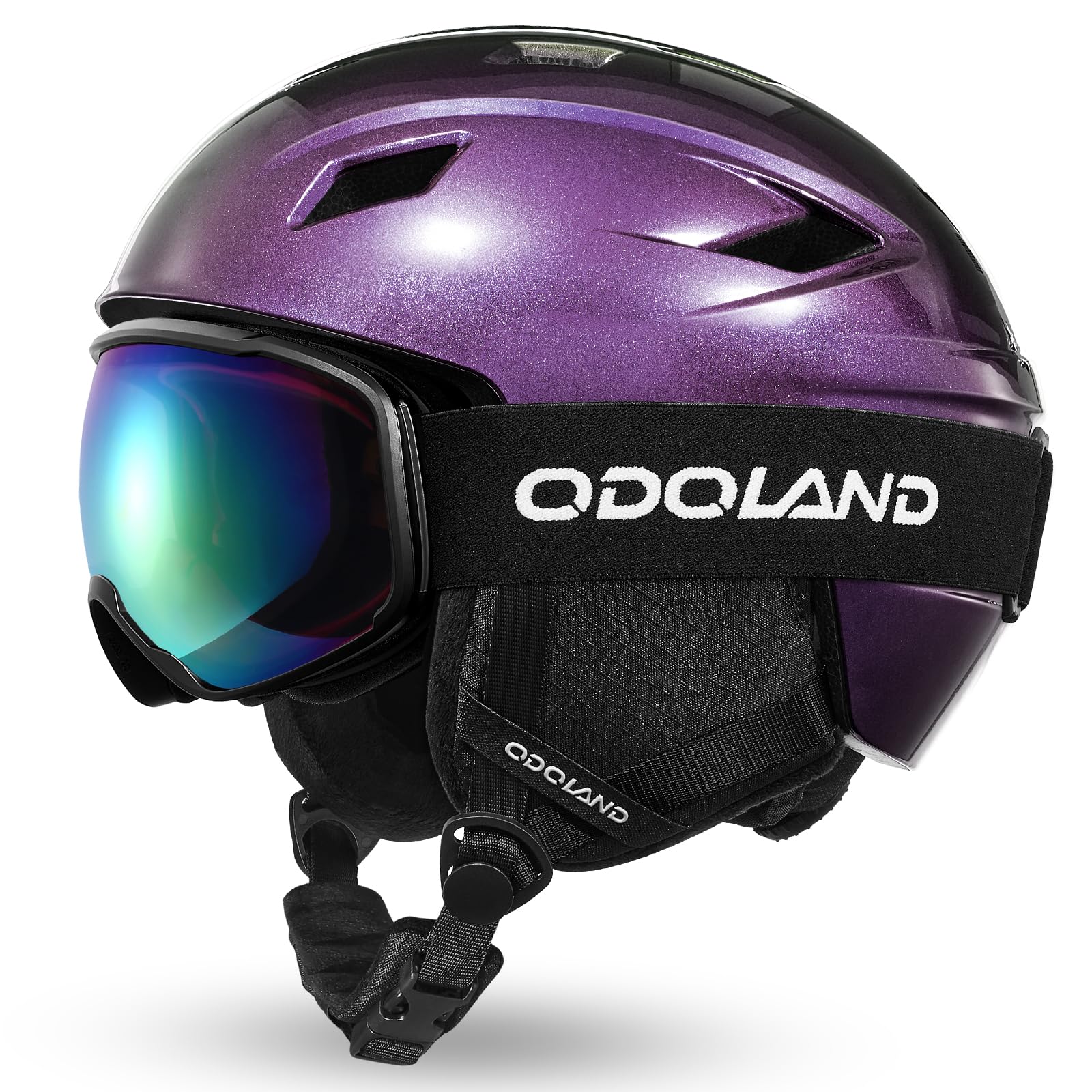 Odoland Kit di Casco Sci con Maschera Sci, Casco Snowboard per Uomo Donna Adolescenti, Casco Ski Regolabile e Occhiali Sci UV400 Proteczione, per Sport Invernali All'aperto