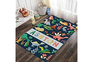 TNYKER Personalized Dinosaur Play Mat Rug: A Jurassic Adventure for Little Explorers