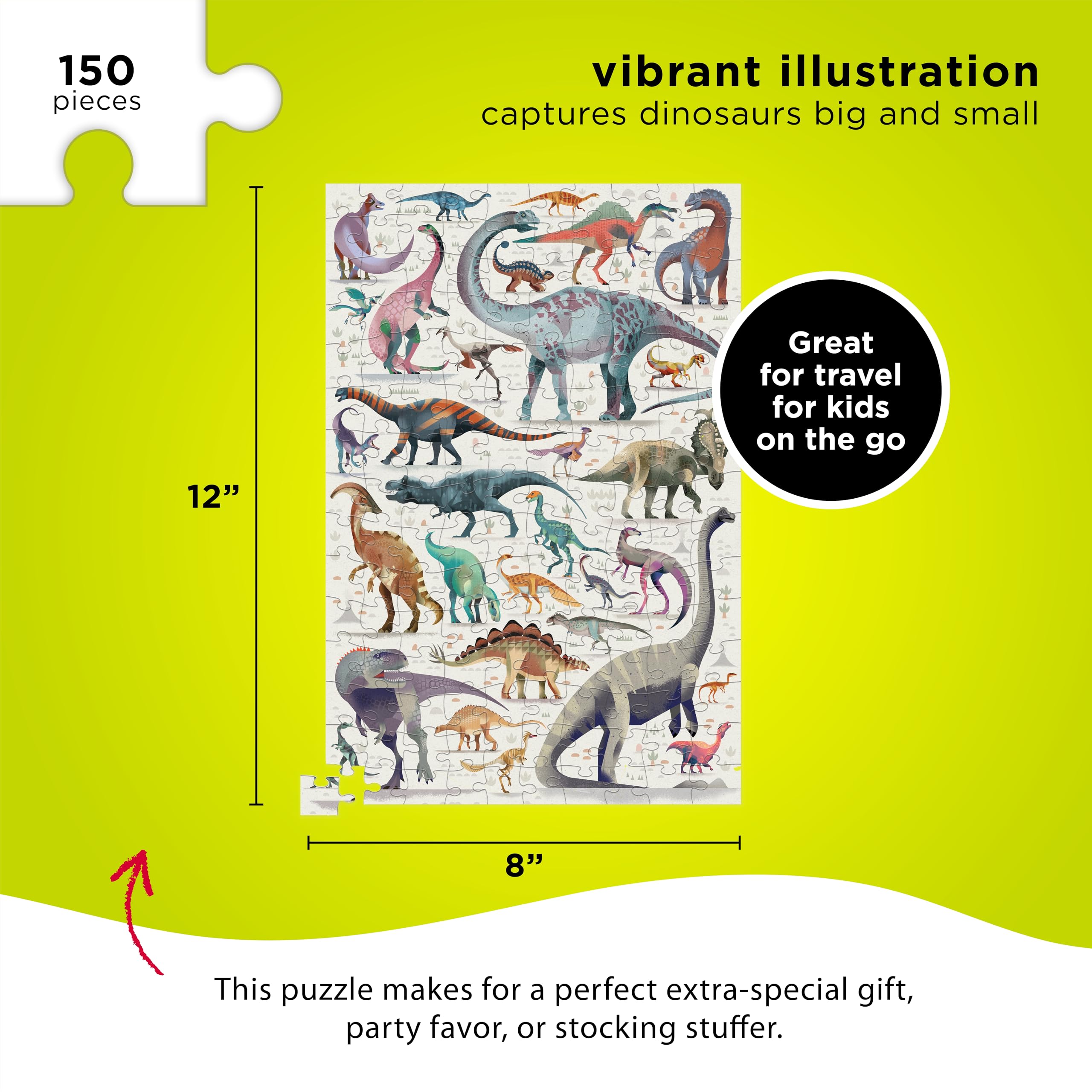 Crocodile Creek World of Dinosaurs Puzzle - 150 Pieces in Tin (3843101), Ages 6+, Multicoloured, único - Image 3