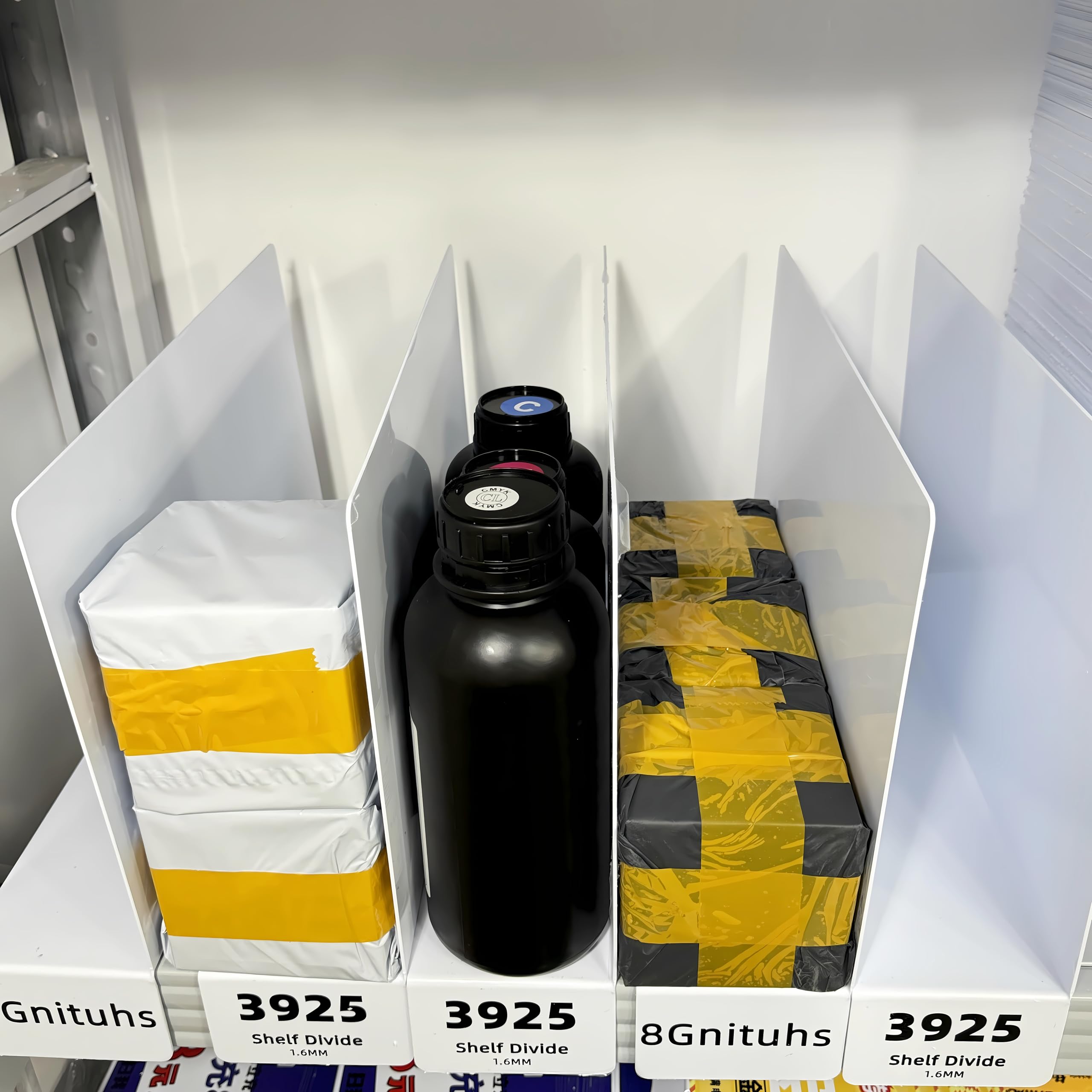 50 pezzi 39*25 cm Divisori per scaffali da magazzino/Divisori rimovibili per scaffali/Separatori per articoli/Classificazione inventario cosmetici/ Divisori resistenti per bordi scaffali che