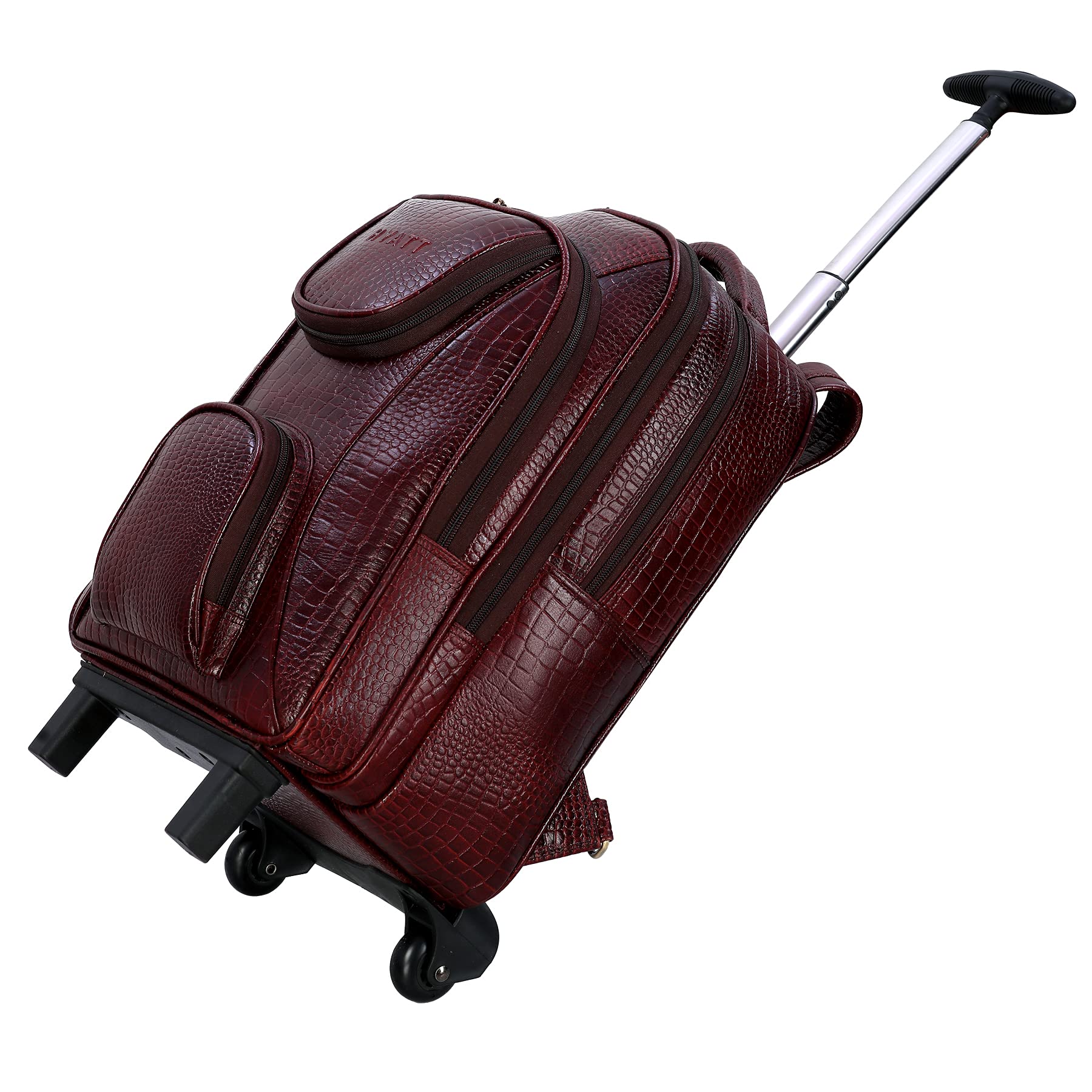 HYATT Leather Accessories 18 Inch Leather Laptop Backpacks Trolley Bags (C-Brown) (B094H6JYX7) Amazon Price History, Amazon Price Tracker