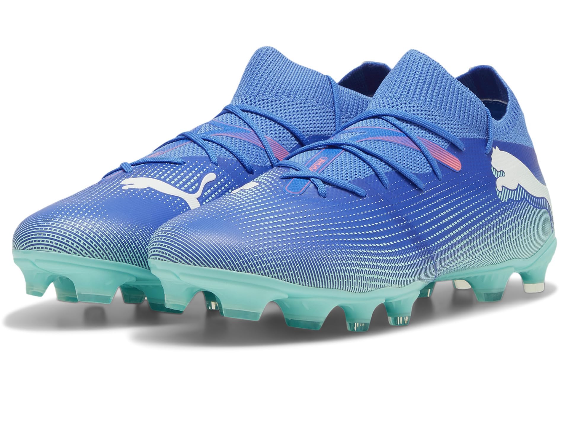 PUMA Men's Future 7 Match Firm Artificial Ground Soccer Cleats Sneaker, Bluemazing White-Electric Peppermint, 11