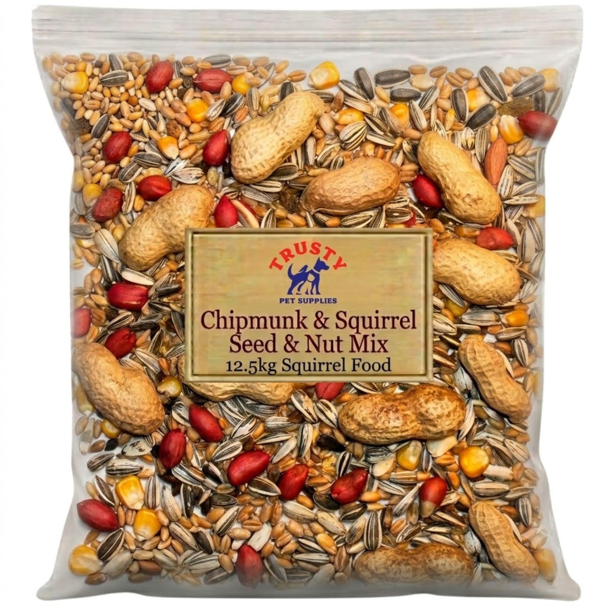 Premium Squirrel Food - 12.5kg | High Energy Wild Squirrel Food Mix | Monkey Nuts, Peanuts & Nuts for Squirrels | Chipmunk & Squirrel Feed | Trusty Pet Supplies
