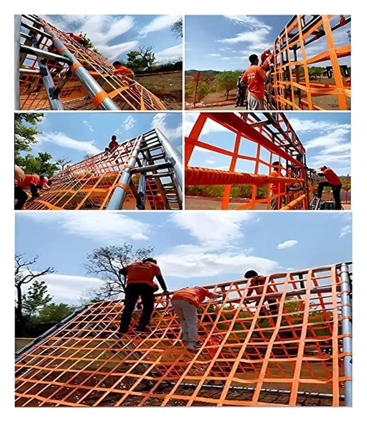Rete di Sollevamento per carichi Pesanti 4x4 m - Rete Piatta e Resistente con Maglia da 15 cm, Portata di 2,5 tonnellate, Perfetta per caricare/scaricare in Sicurezza Camion e rimorchi.