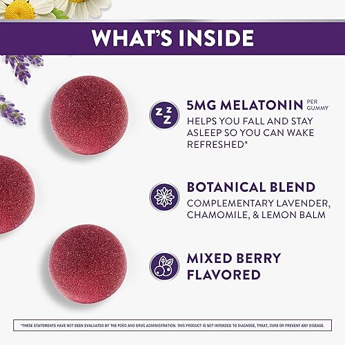 Miniatura 3 de ZzzQuil Pure Zzzs - Gomitas de melatonina, melatonina de 5 mg, ayuda para dormir, con manzanilla y lavanda, gomitas de melatonina para dormir, ayuda