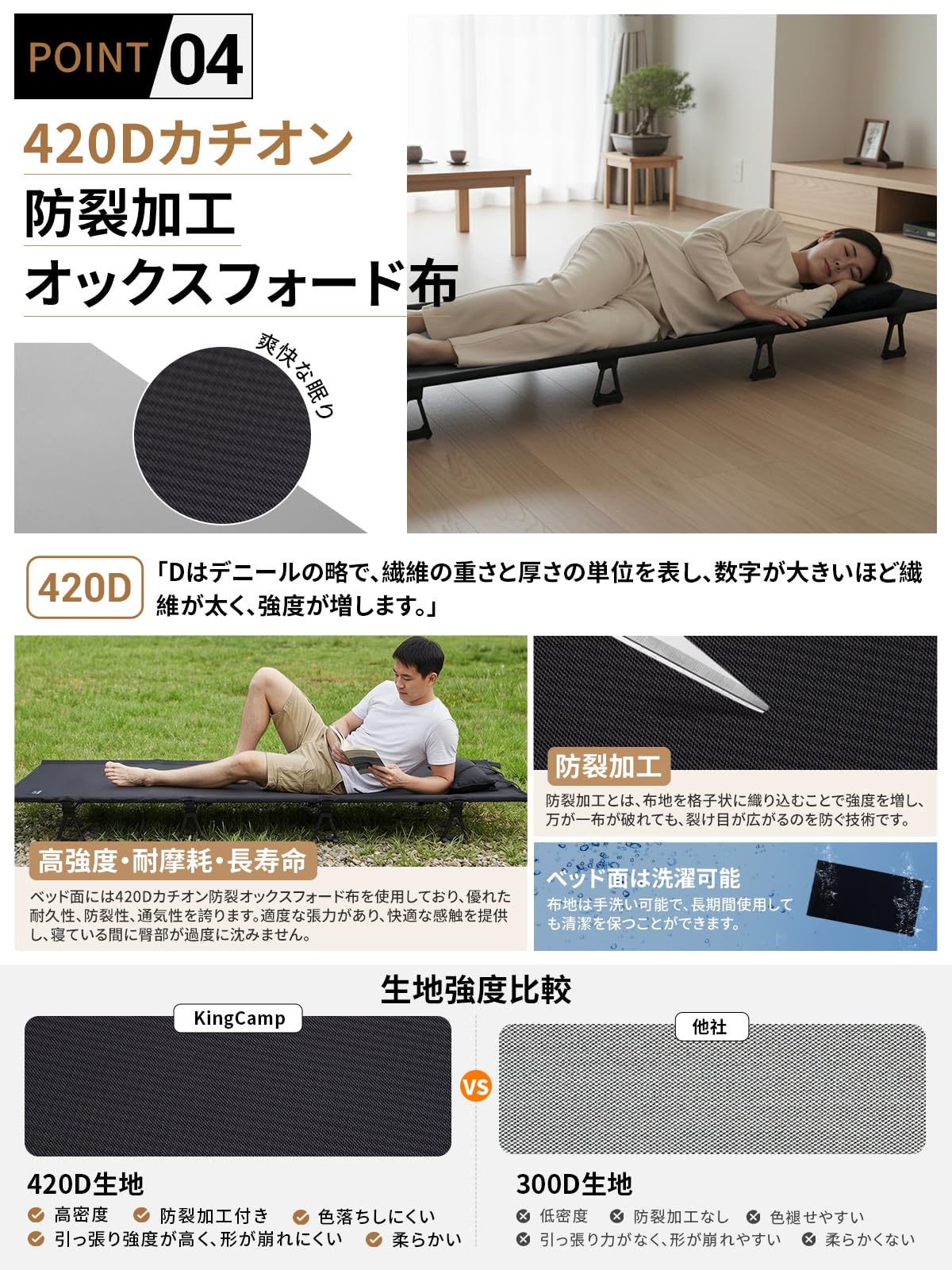 Amazon.co.jp: KingCamp: コット