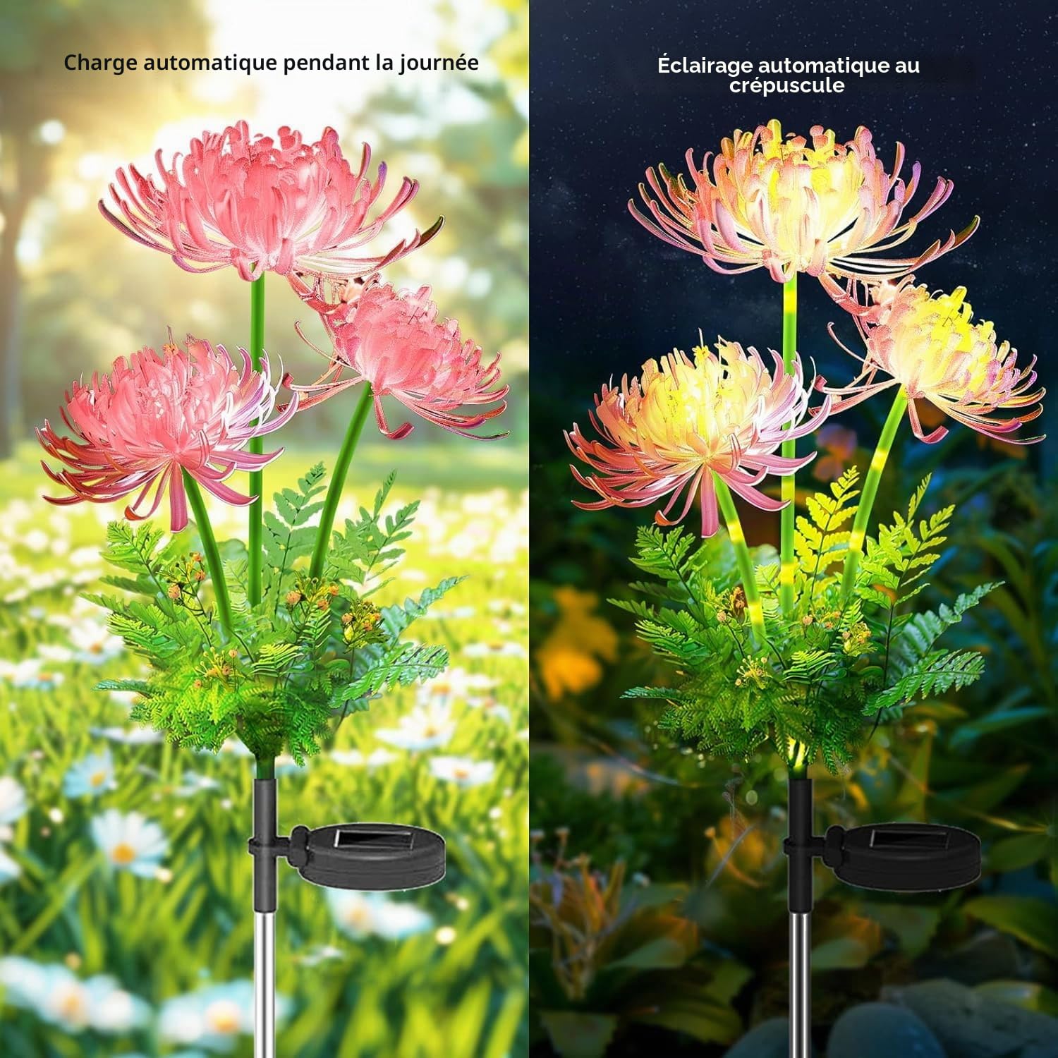 yowin Lampe Solaire Extérieur 4 Pièces Lampes Solaires à Fleurs | Decoration Jardin Exterieur Étanche IP65 Lumière Solaire Exterieur Pour Jardin/Chemins/Terrasse/Patio/Pelouse