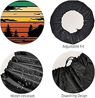 Vista 4 de Fundas de neumáticos de repuesto para remolques, neumáticos retro de bosque para automóviles, resistentes a la intemperie, a prueba de polvo