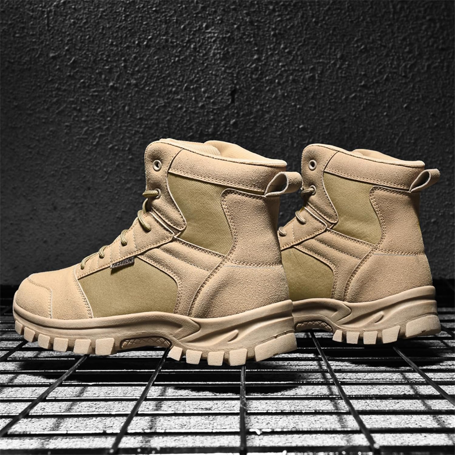 Men's High Top Suede Leather Military Tactical Boots 6 Inch Lightweight Waterproof Outdoor Hiking Desert Combat Motorcycle Boots for Backpacking Travel Army Jungle Hunting