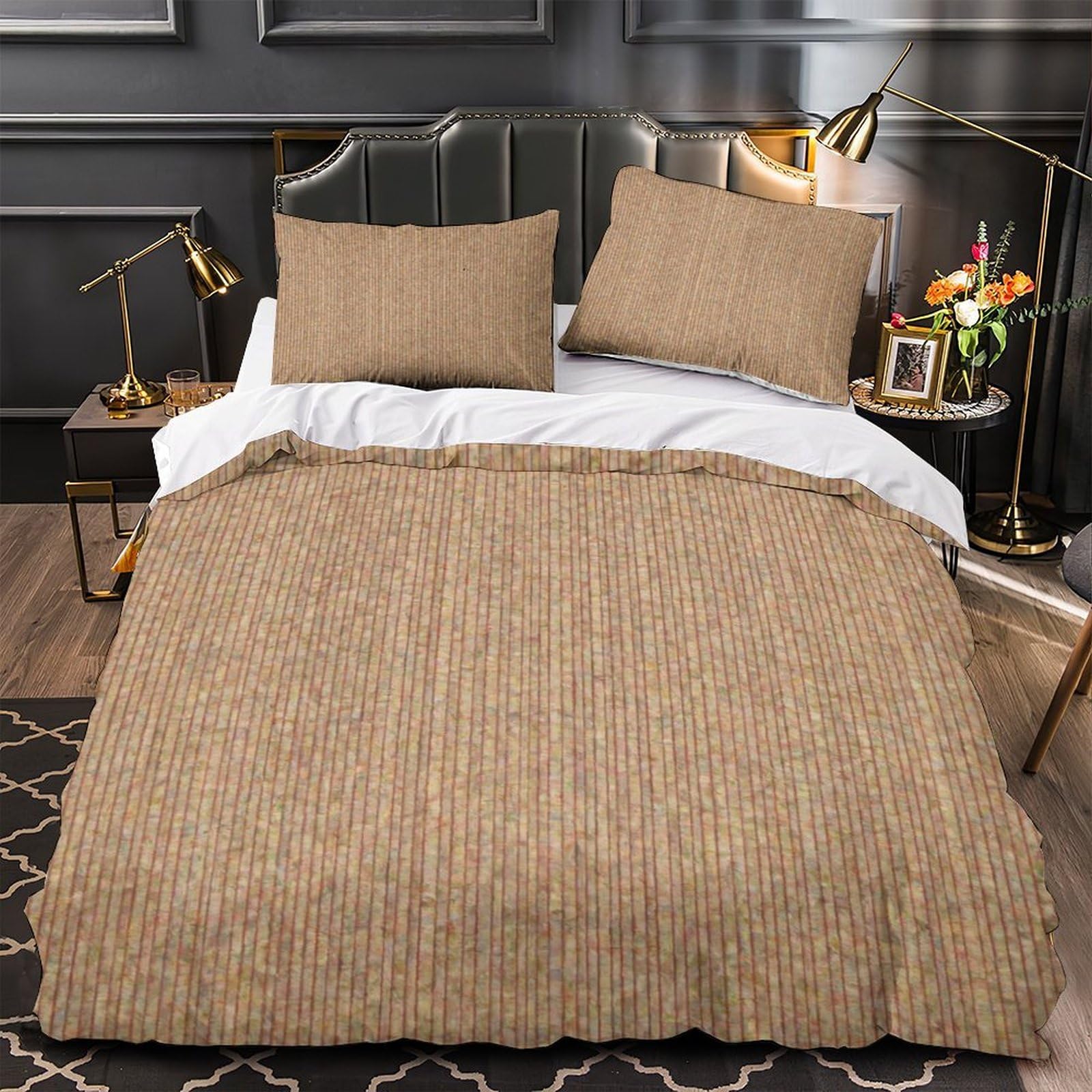 MMDASBVPE Textured-wallpaper Comforter Cover 3D Design Printed Luxury 3PCs Bedding Set Zipper Duvet Cover Extra Soft Easy Care for Teens Youth Teenagers Adults Women Kids Single（140x200cm）