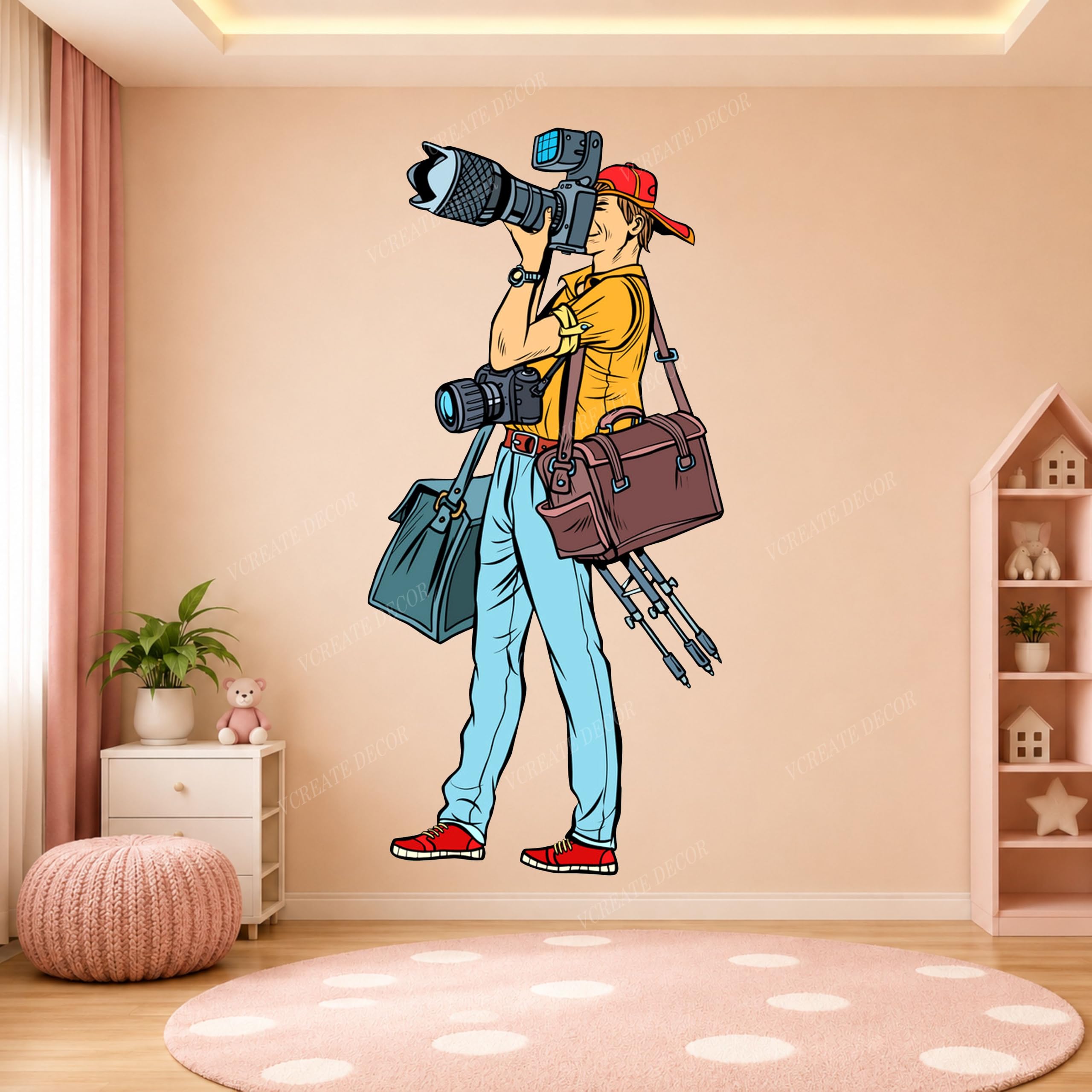 Abstract Photographer Wall Sticker & Decal,Size- 58 Cm X 48 Cm-image-49
