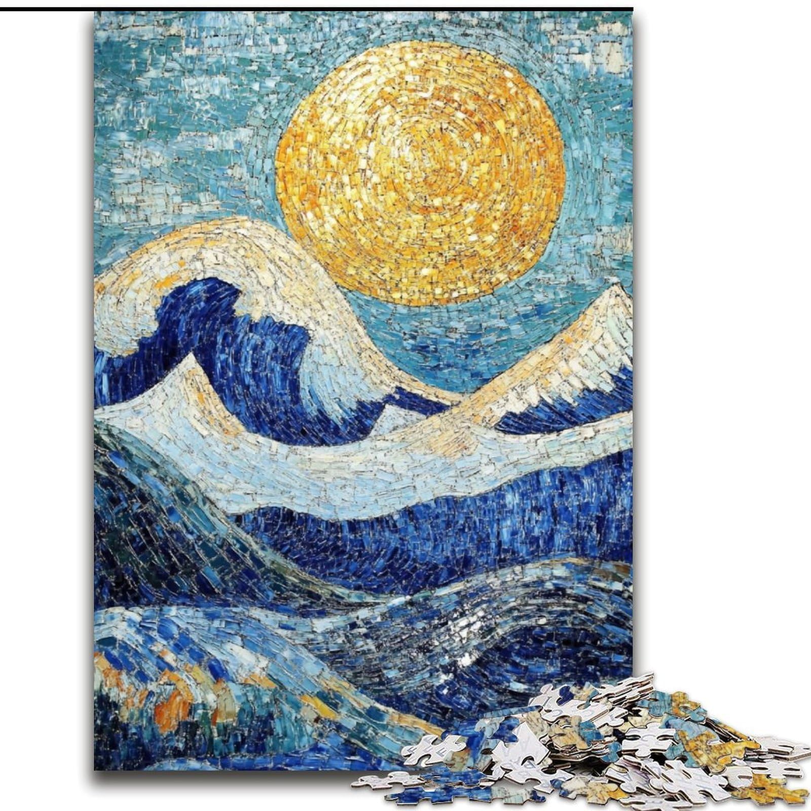 1000 Piece Jigsaw Puzzles for Adults & Teens Mountain Painting by Van Gogh, Educational Games Home Decoration Suitable for Desktop Decoration (Size 50x75cm)