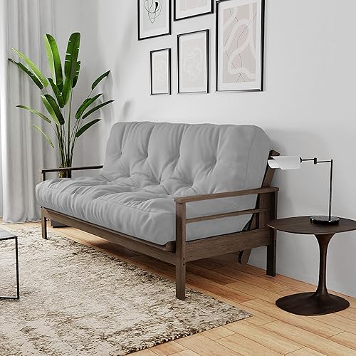 Miniatura 9 de Royal Sleep Products by The Futon Factory - Colchón futón de espuma de 8 pulgadas, tela gris sólido, tamaño matrimonial, espumas certificadas