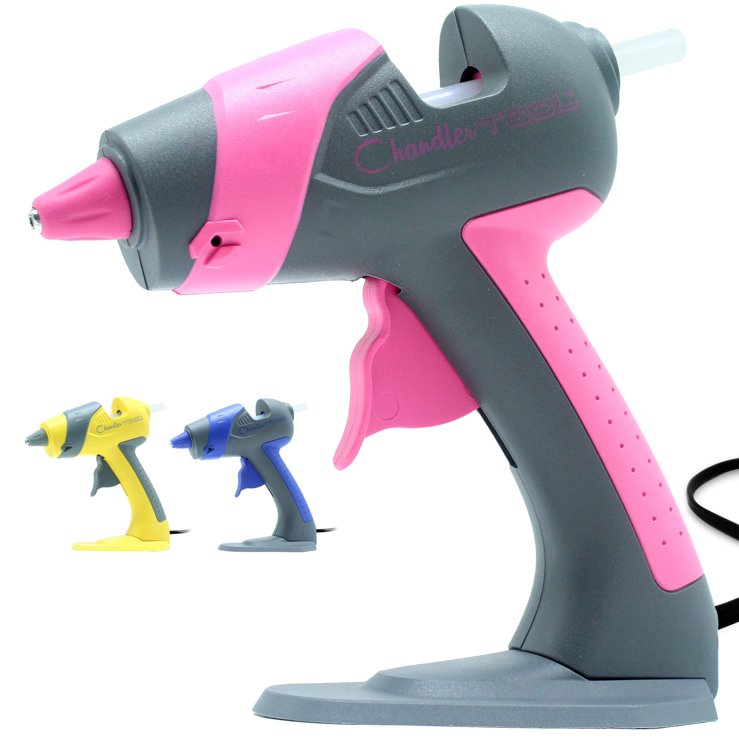 Chandler Tool Mini Hot Glue Gun And Sticks Set for Crafts and DIY Pistola De Silicona Caliente Inalambrica Complete Hot Glue Gun Kit With Glue Sticks (Pink)