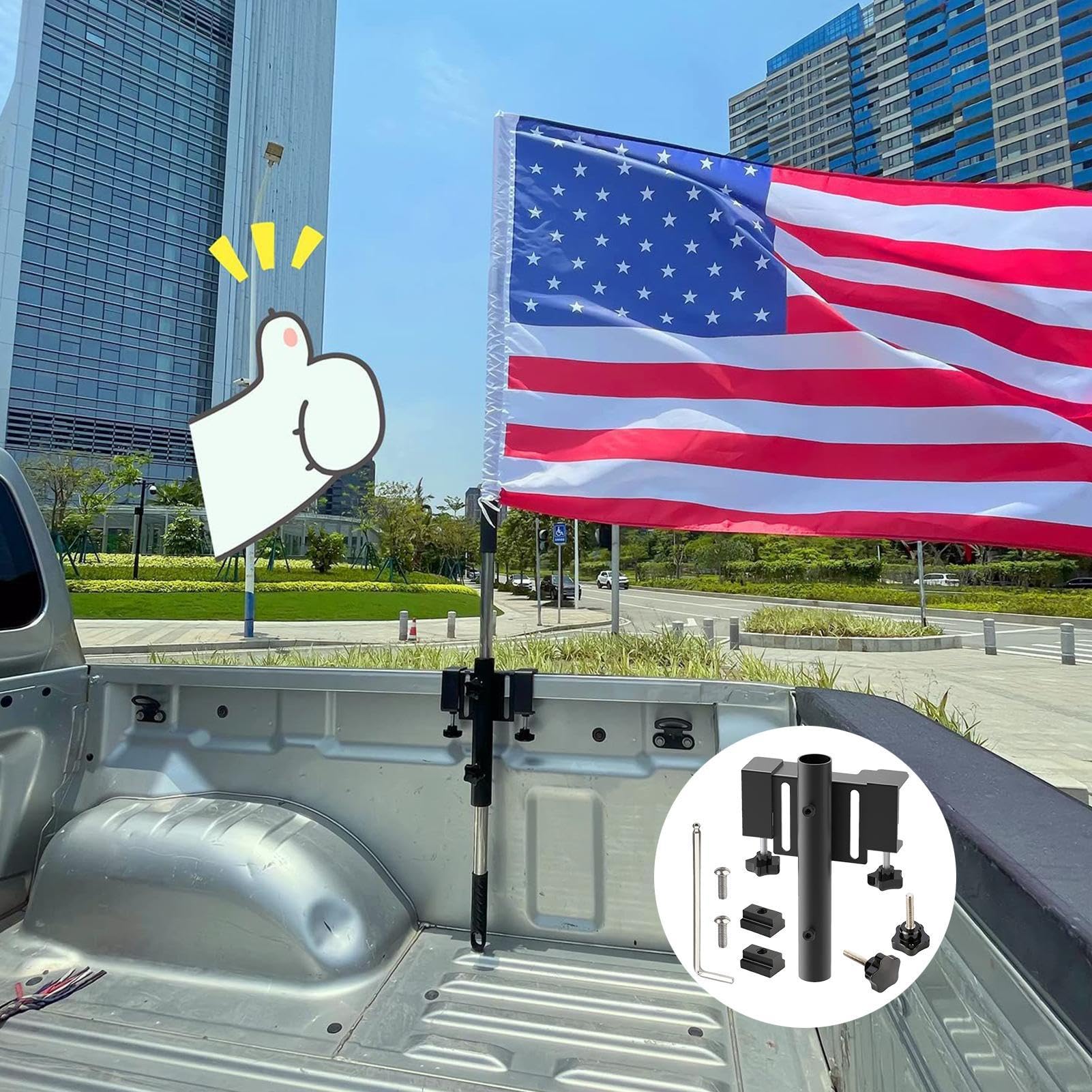 Kit De Montage De Mât De Drapeau Latéral Sans Perçage, Pour Lit De Camion