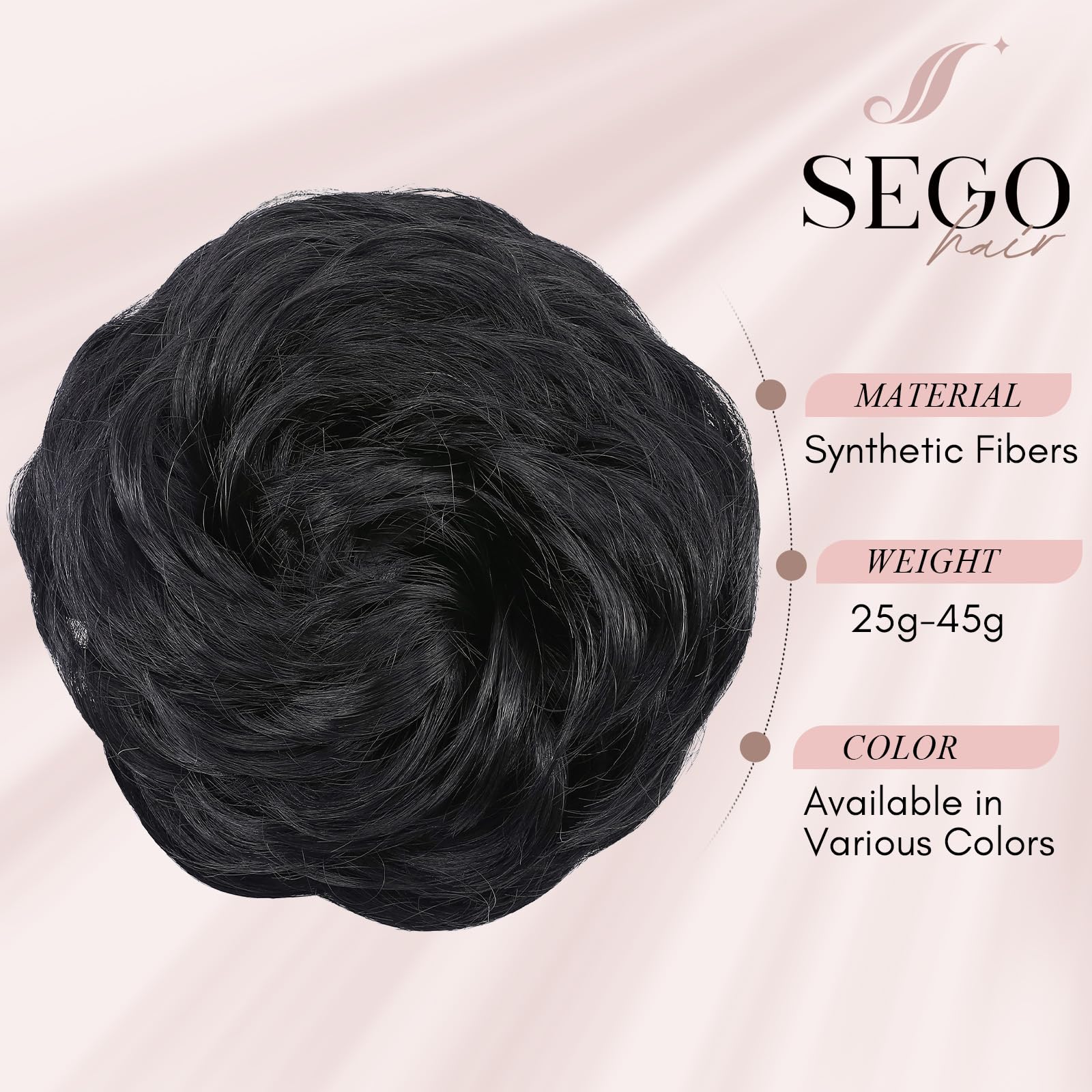 SEGOHAIR Messy Bun Hair Piece Fake Hair Bun Hair Scrunchies Bun - Image 2