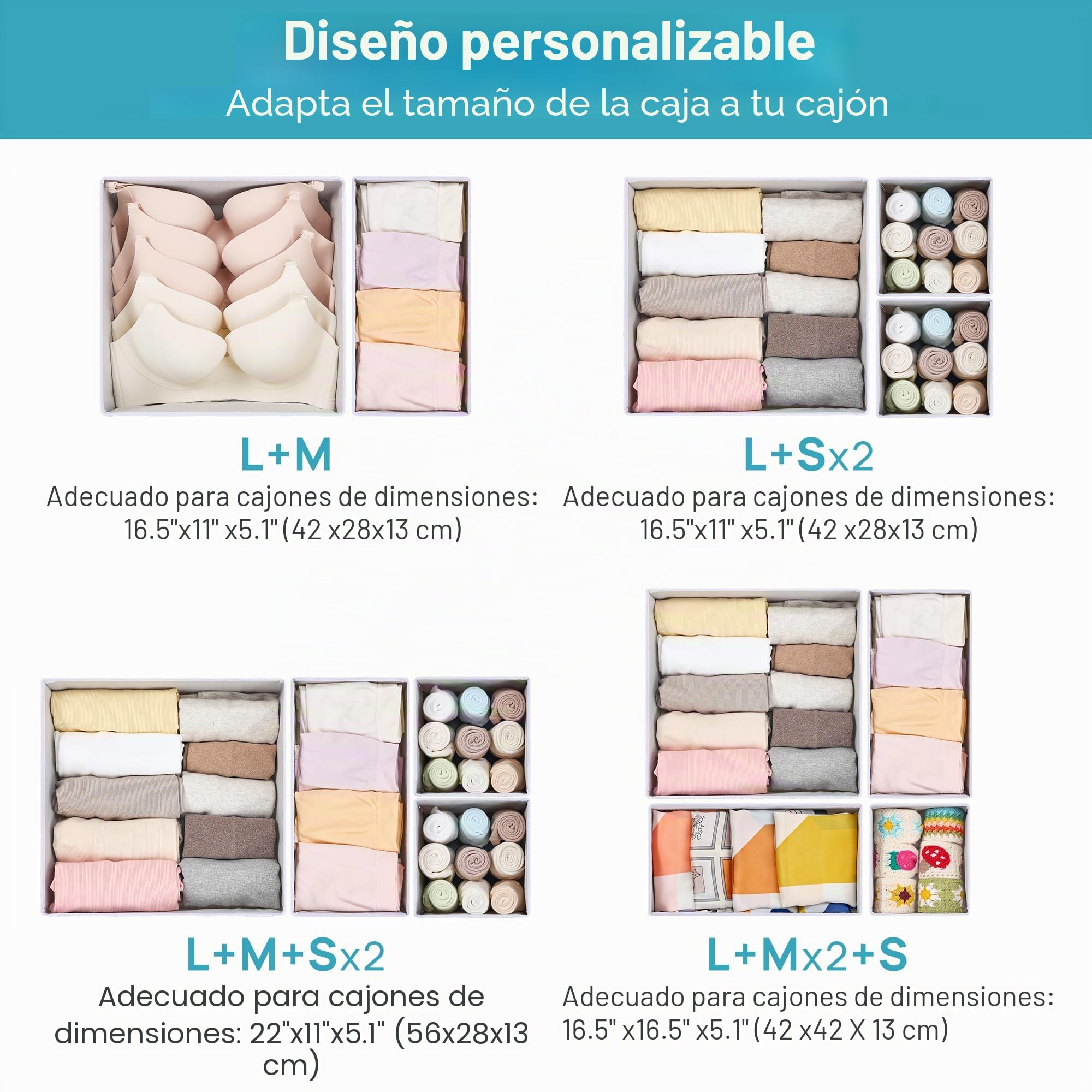 Vtopmart Paquete de 12 Organizador Cajones Plegables para Calcetines Ropa Interior