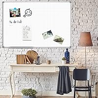 Vista 7 de JILoffice Tablero magnético de planificación de borrado en seco, tablero blanco con patrón de cuadrícula de 48 x 36 pulgadas, marco de aluminio