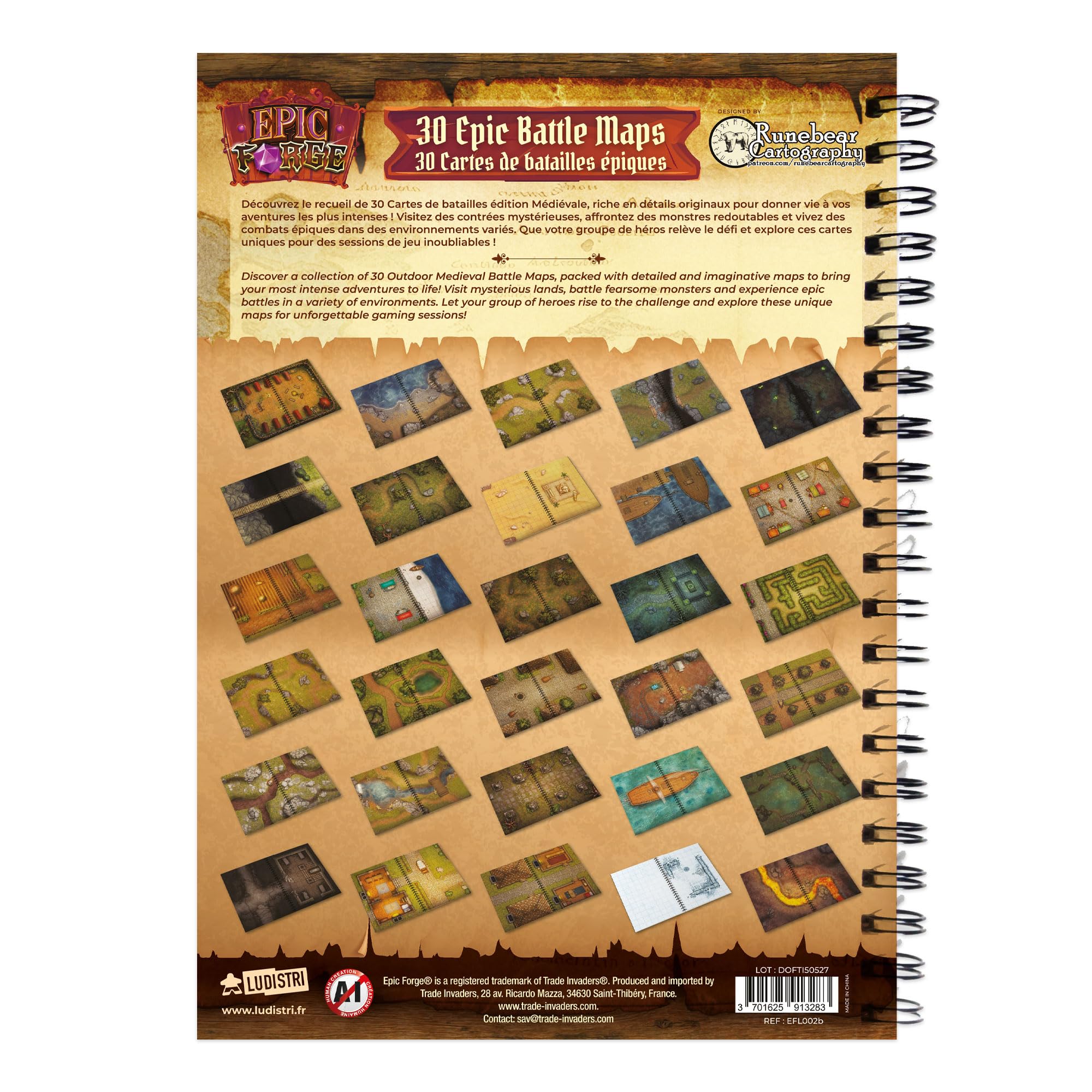 Epic Forge Książka Battlemaps: Heroic Fantasy Edition (297 x 218 mm) Twarda okładka - Rozmiar XL - Twarda okładka