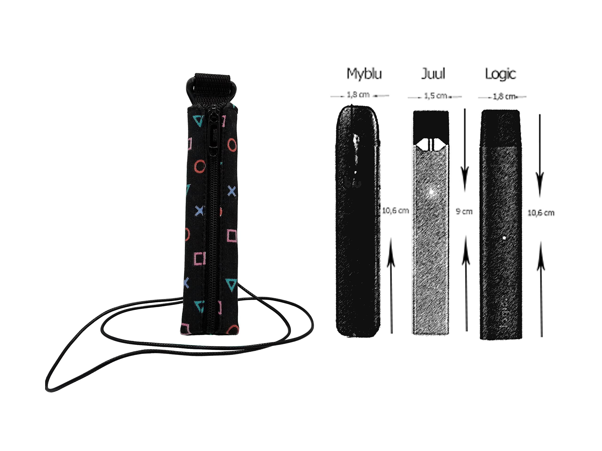 Plan B, tui de Protection pour e-Cigarette, Play, Compatible avec Myblu et  Similaires, Cordon 100 cm, Symboles de la Play sur Fond Bleu Marine : ...