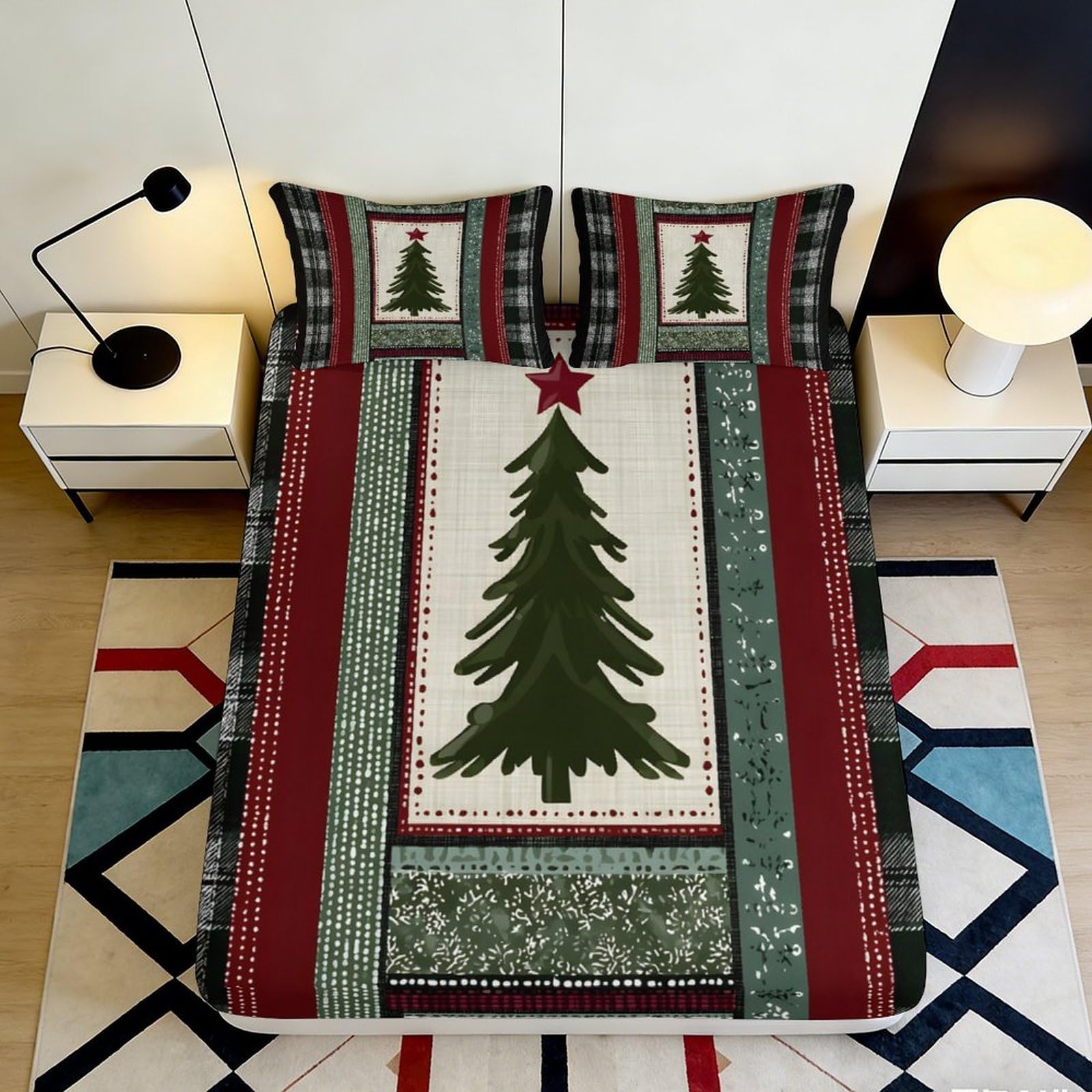 3D Printed Snowman Fitted Sheet, Christmas Scene Bed Cover, Microfiber Soft Touch, Wrinkle Resistant, Guest Room Bedding, Easy Care, Home Decor, Winter Bedroom 90x200x25cm