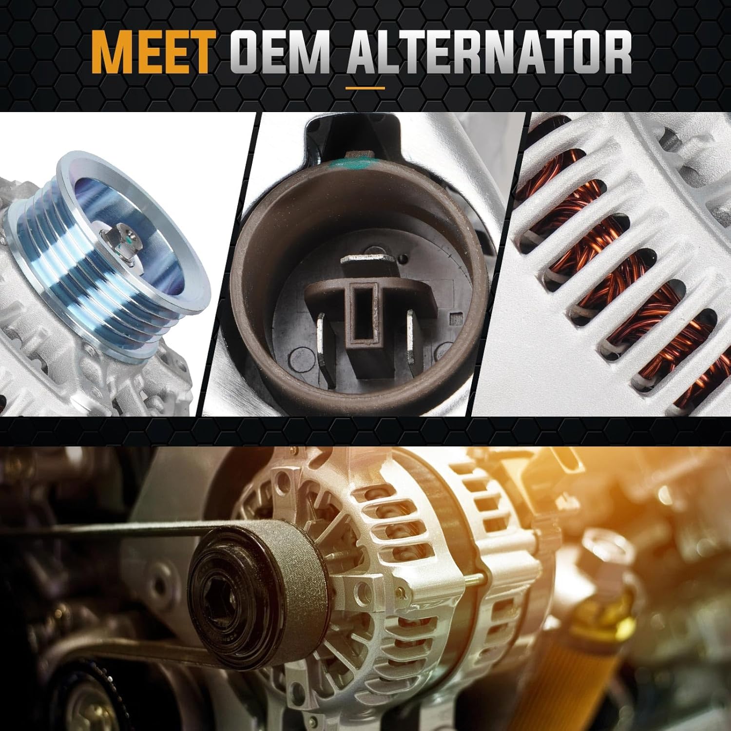 Alternator Replacement Compatible with 1992 1993 Toyota Camry 2.2L Replace AND0015 100211-8560 400-52306 111439 27060-03010 ALT-5088