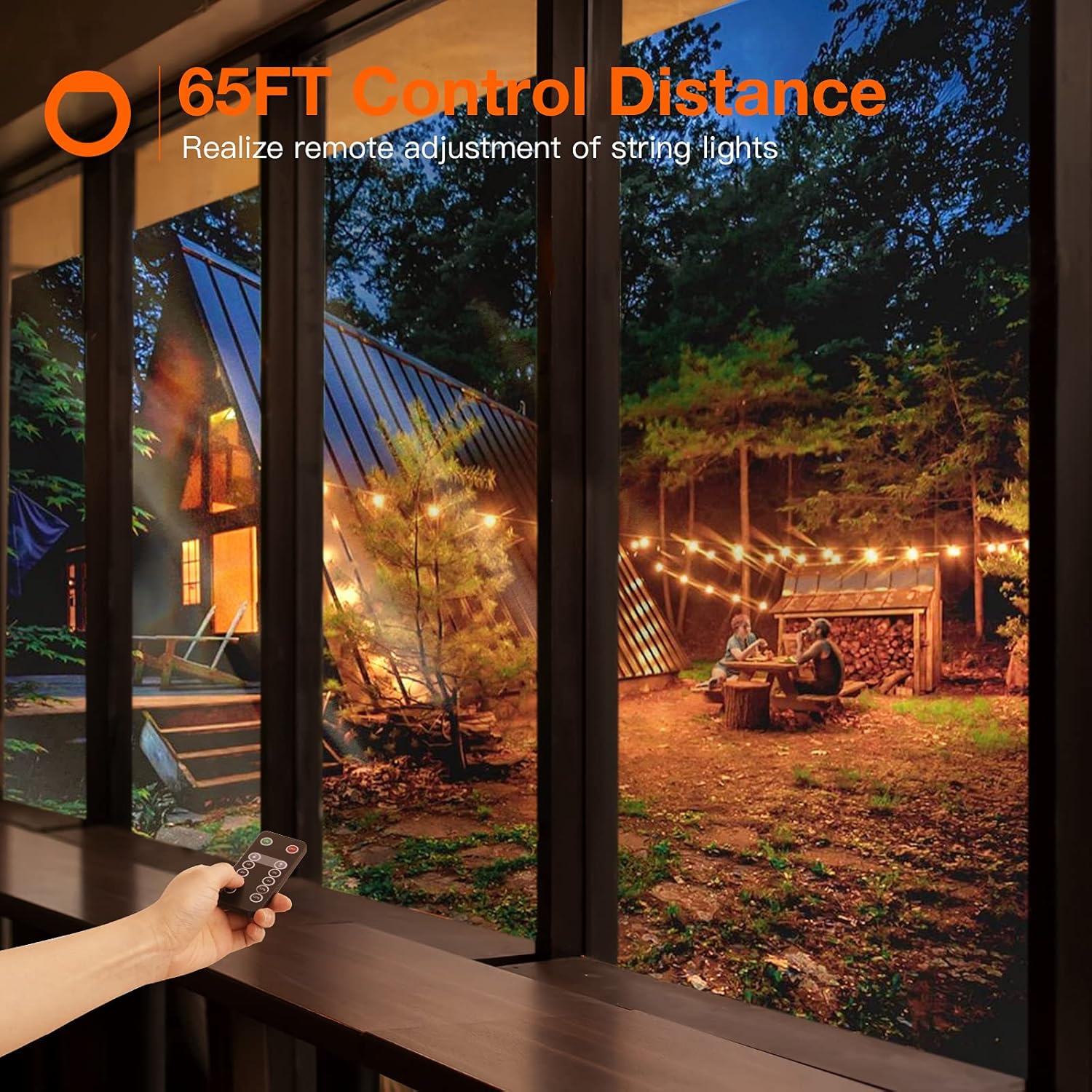 addlon - Dimmer for Outdoor String Lights, 360W, Timing 1h/2h/3h/4h, 4 Brightness Level, Remote Control Kit, Control LED String Lights, Convenient Life Style - - 