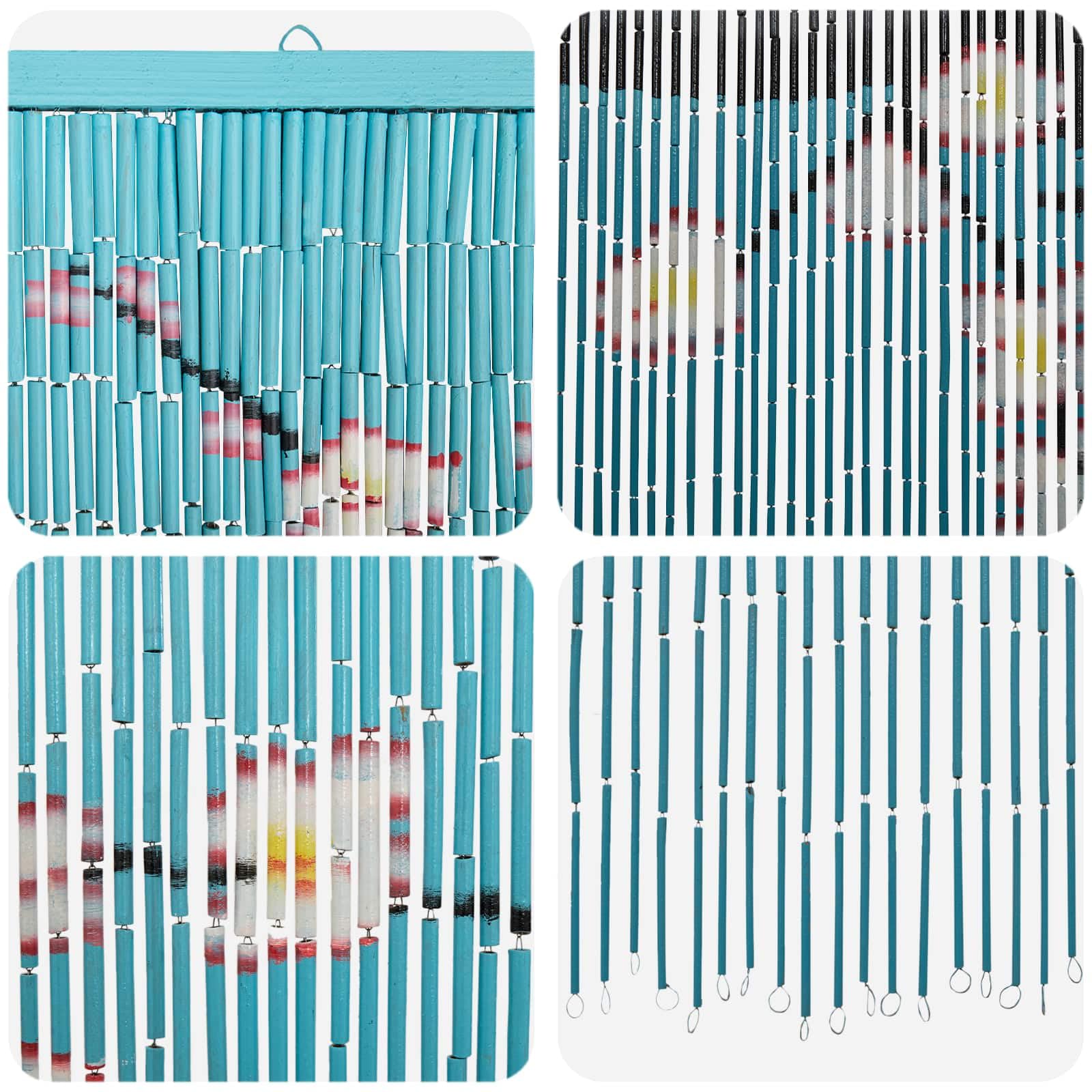 Insektentürvorhang Bambus Mehrfarbig 200 x 100 cm für Fenster und Türen, Insektenschutzgitter für Balkon, Terrasse, Wohnung, Küche, Schlafzimmer, kinderzimmer, einfache Montage und Pflege