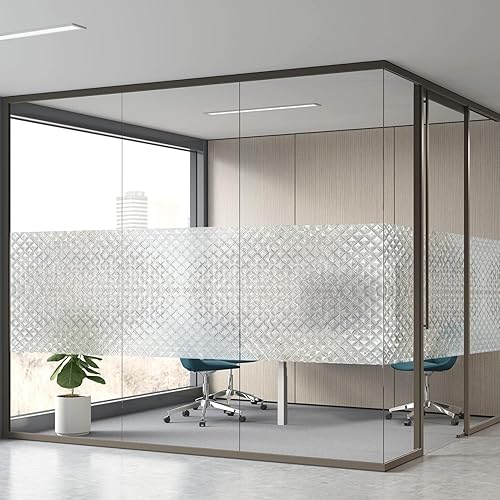 Miniatura 4 de Qualsen Película de privacidad para ventana, película de vidrio esmerilado de atractivo visual 3D, adherencia estática, bloqueo UV, extraíble para