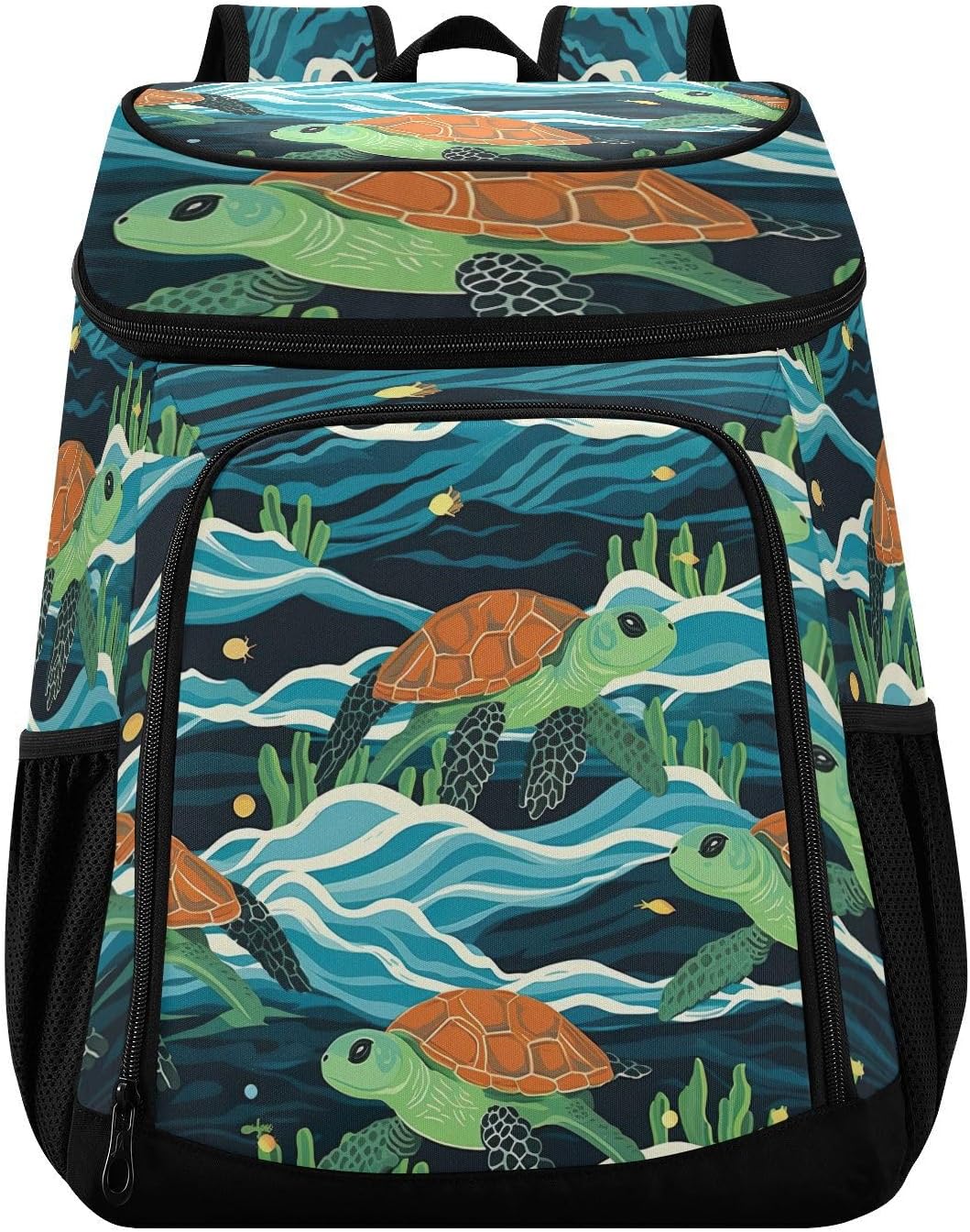 Ocean Turtle Cooler Backpack 36 Cans Leakproof Waterproof Backpack Cooler Bag Beach Accessories for Women and Men Travel Camping Fishing Backpack