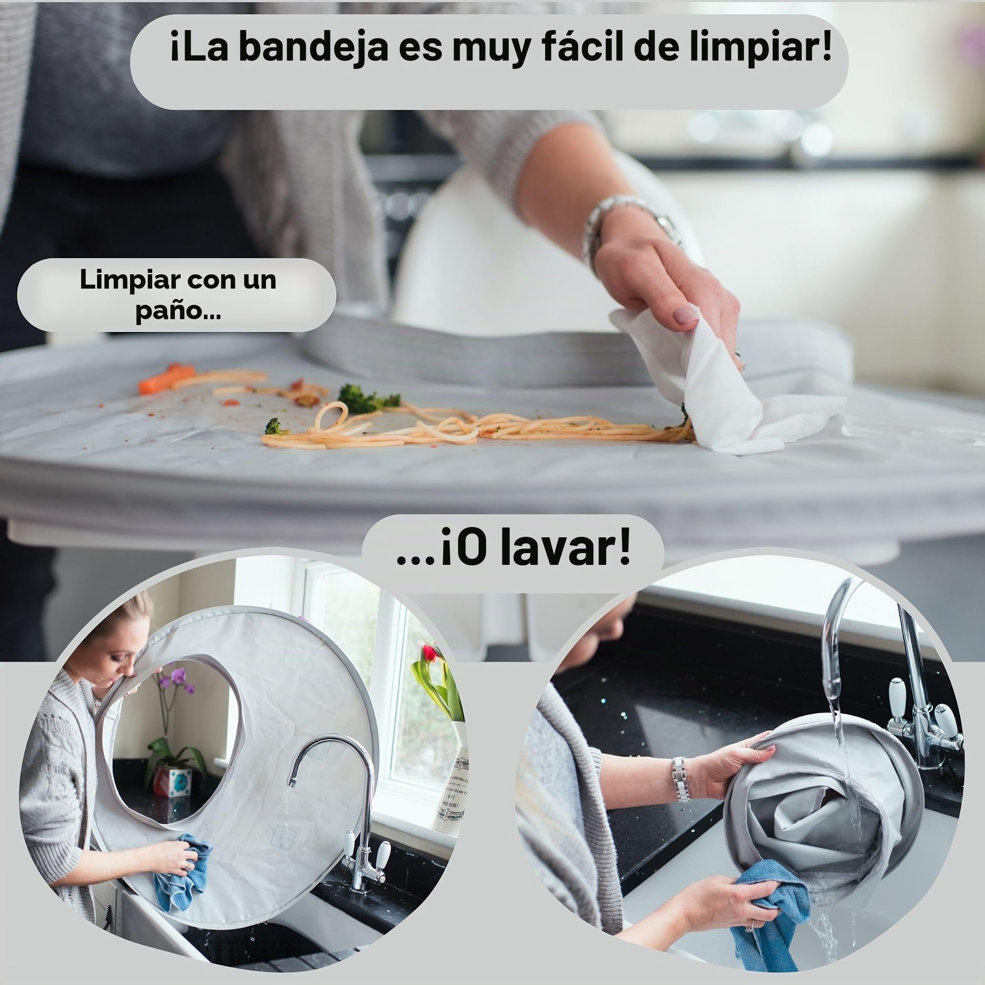 Tidy Tot Combo Babero Destete y Kit de Bandeja- Bandeja 3 baberos/capa con mangas ¡El babero de Baby Led Weaning Esencial! Perfecto para jugar sin manchas y para el destete