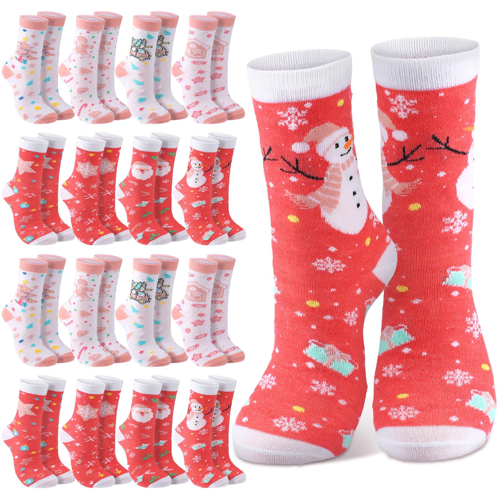 Jadive 16 Pairs Nutcracker Socks Women Fuzzy Winter