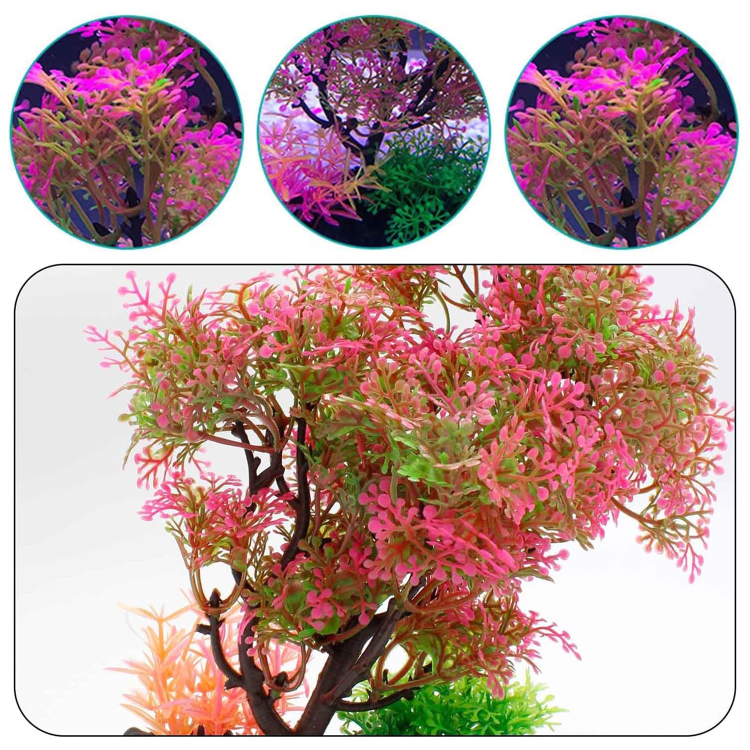 Plante Aquarium Artificielle, Aquarium Decoration Plante, Longue 25 cm Décorations Aquarium, Plantes Hydroponiques de Simulation, avec Base Epaissie pour Aquarium Poissons