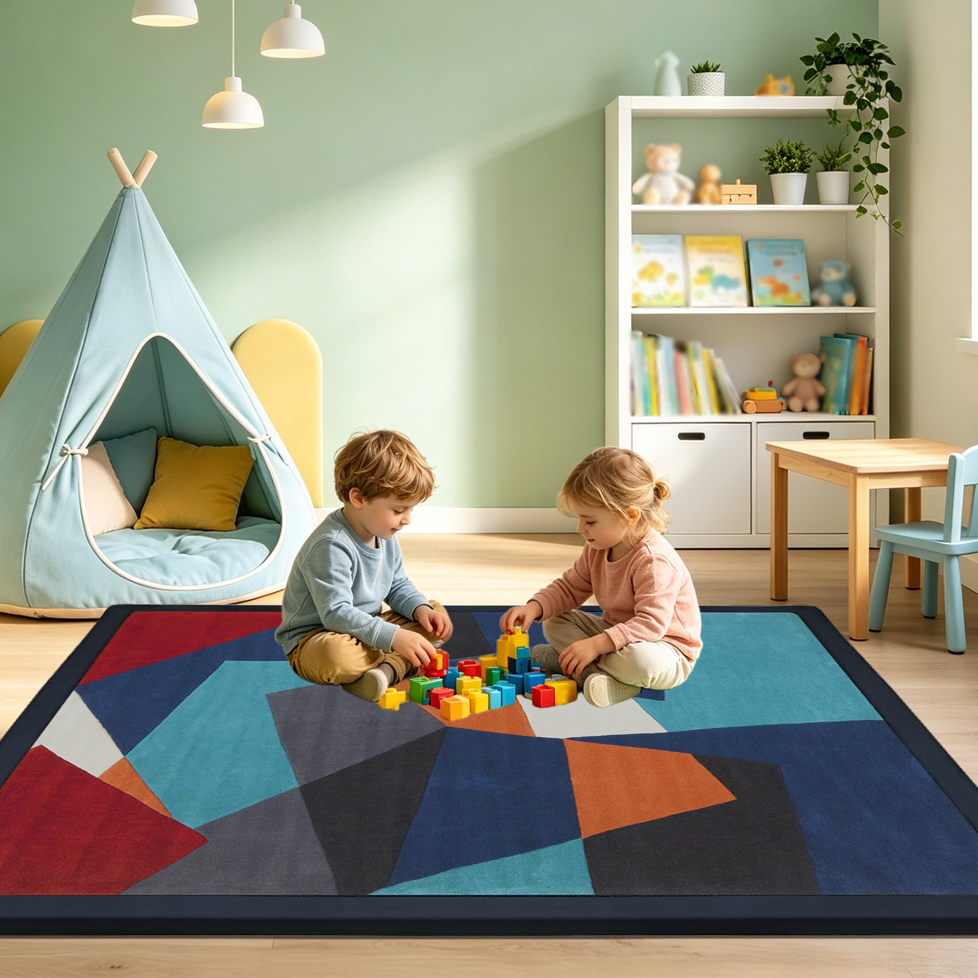 Baby Krabbelmatte 2cm Dicke Schaumstoff Spielmatte Rutschfester Teppich Kinderzimmer Tatami Matte für Wohn und Kinderzimmer 60 x 200 cm