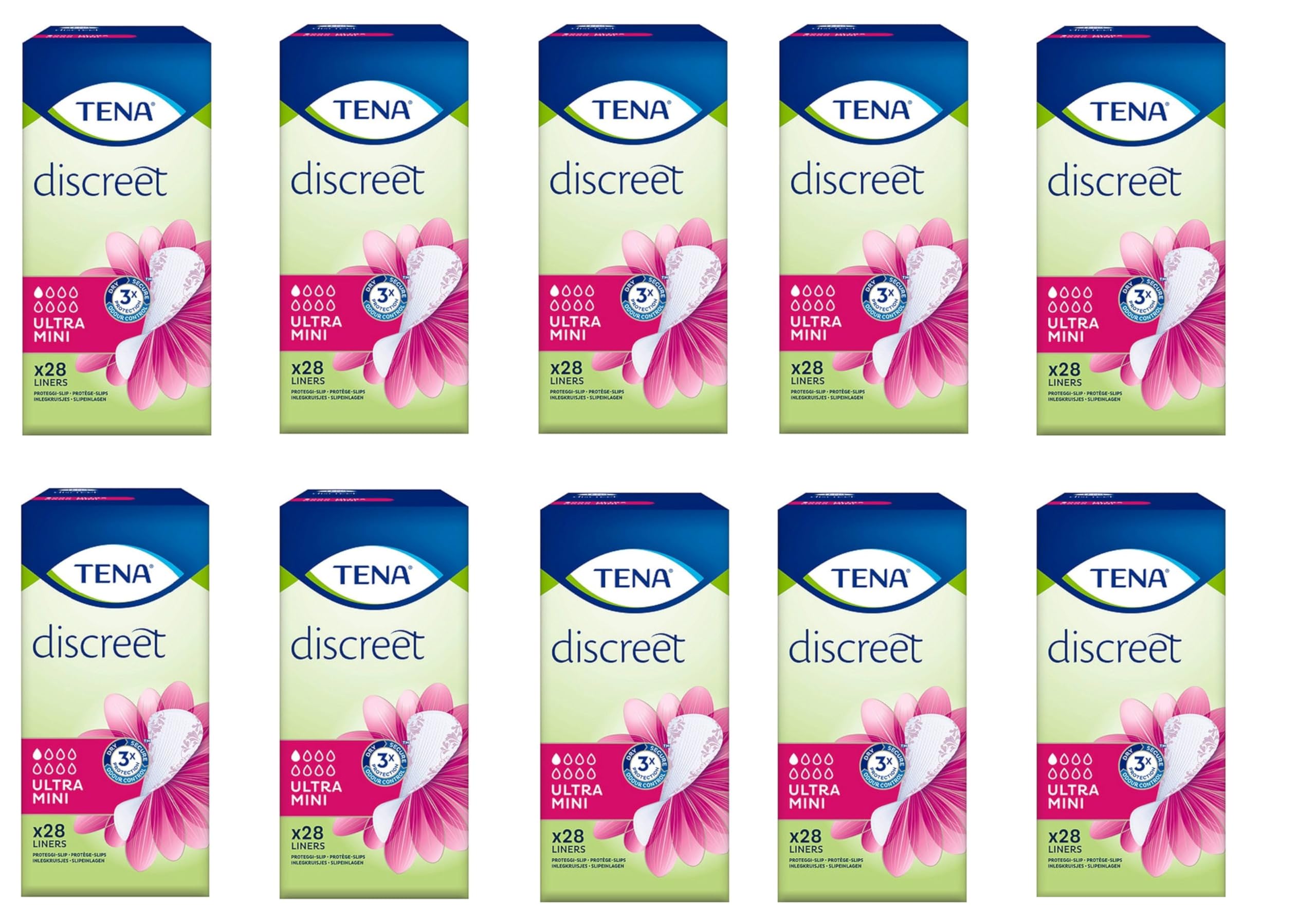 Tena Lady Ultra, Mini-Slipeinlagen für leichte Inkontinenz, 10 Packungen