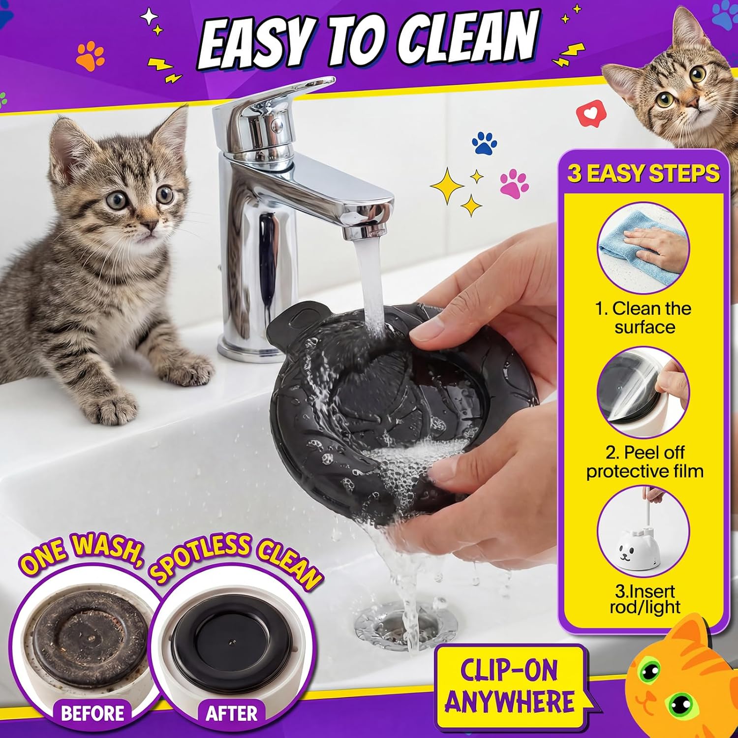 Interactive Cat Toys for Indoor Cats: Upgraded 360° Automatic Spin Flying Bird Feather Wand with Silicone Protected Rod Safe Play, Strong 8cm Suction Cup, USB-Rechargeable for Bored Kittens and Adult