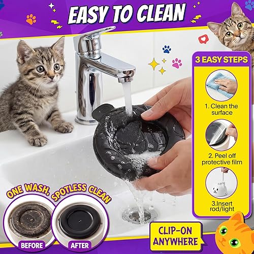 Miniatura 6 de Interactive Cat Toys for Indoor Cats: Upgraded 360° Automatic Spin Flying Bird Feather Wand with Silicone Protected Rod Safe Play, Strong 8cm