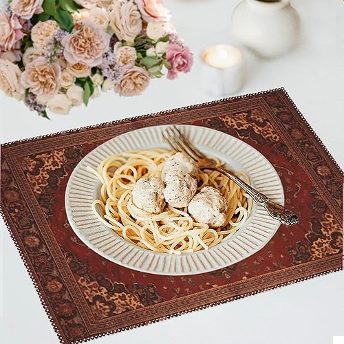 Miniatura 6 de Juego de 4 manteles individuales para cocina, comedor, impermeables, resistentes al calor, decoración de escritorio, para mesa de comedor interior y