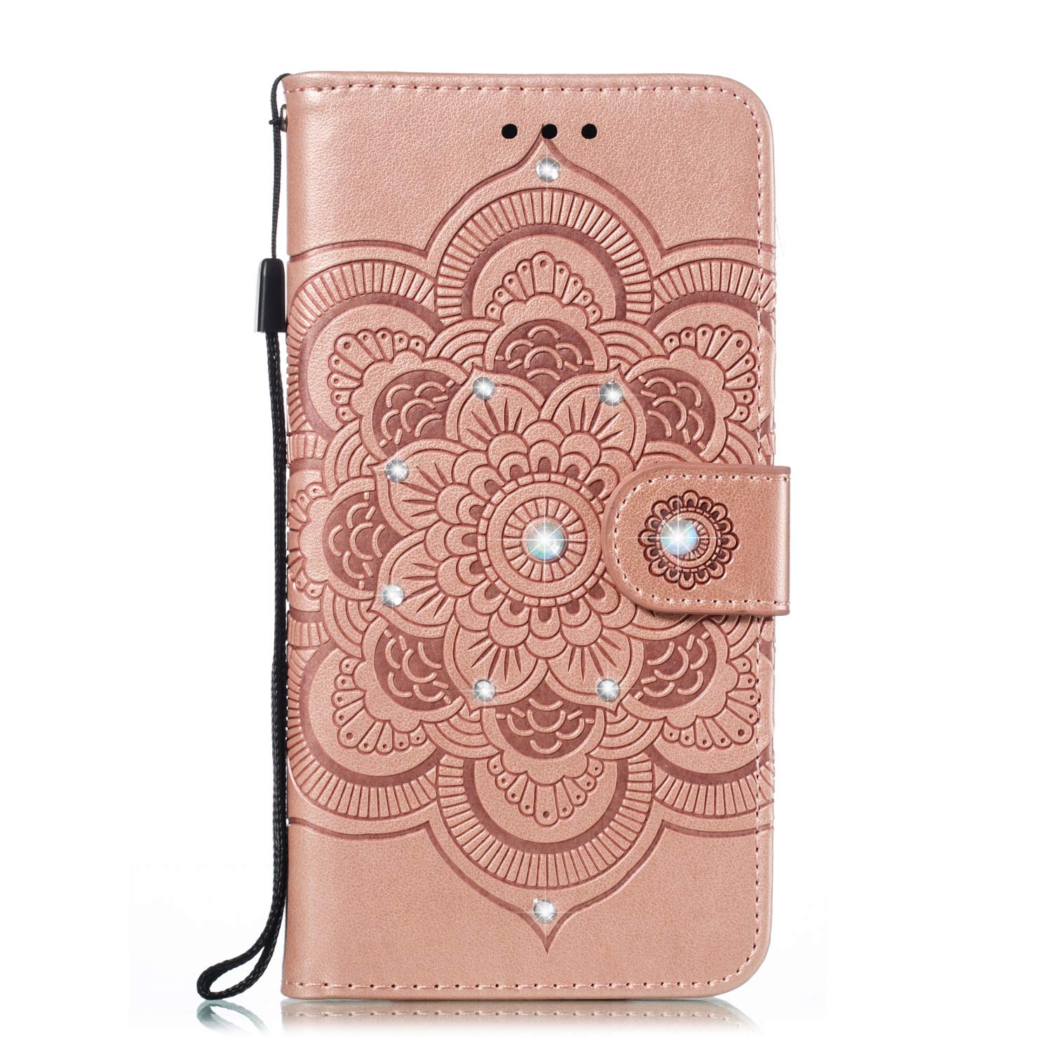 LEMAXELERS Custodia Portafoglio Con Glitter E Rilievo Mandala Per Samsung Galaxy S10, Flip Cover In Pelle PU Con Magneti E Supporto