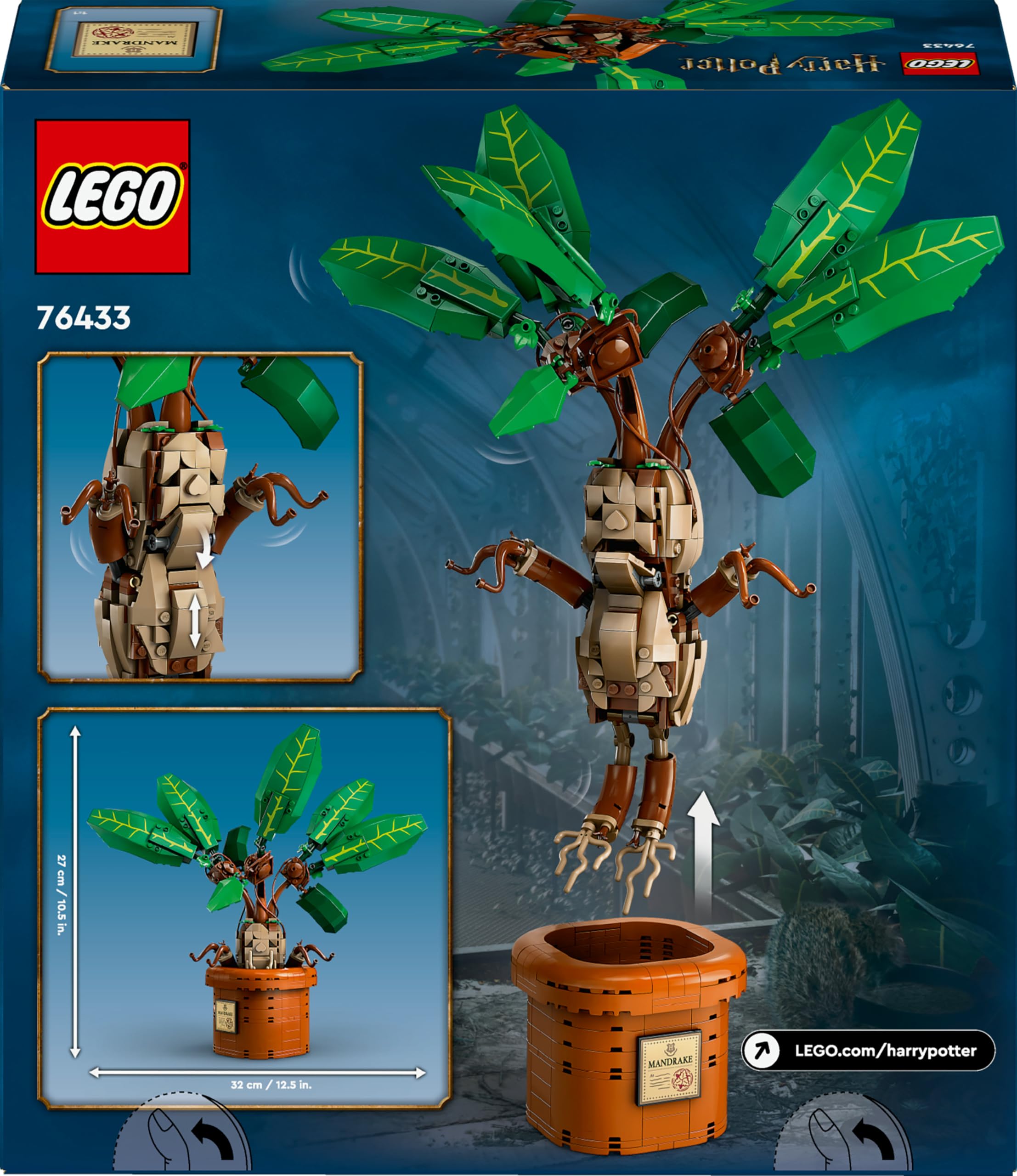 LEGO Harry Potter Mandragola, Personaggio Giocattolo con Vaso da Costruire, Creatura Magica con Arti e Bocca Mobili, Giochi per Bambini e Bambine da 10 Anni, Idea Regalo Decorativa da Collezione 76433
