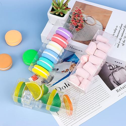 Miniatura 4 de 100 cajas de almacenamiento de plástico transparente PET caja de regalo transparente recipientes vacíos rectángulo cubo caramelo chocolate galletas