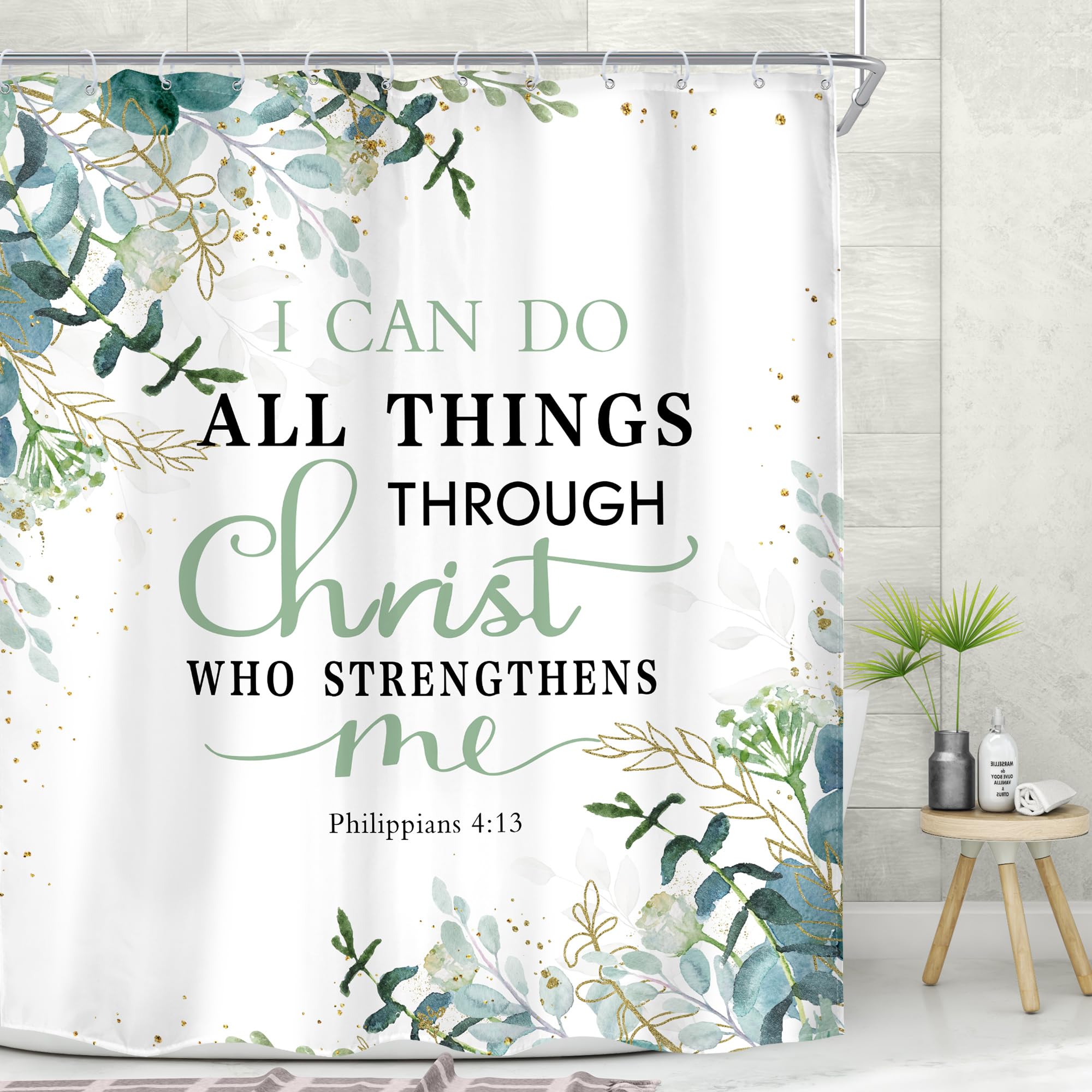 MESHELLY African American Shower Curtain 72x72 Inches - Black Girl Red Rose Floral With Positive Quote, Waterproof Polyester, Includes 12 Hooks